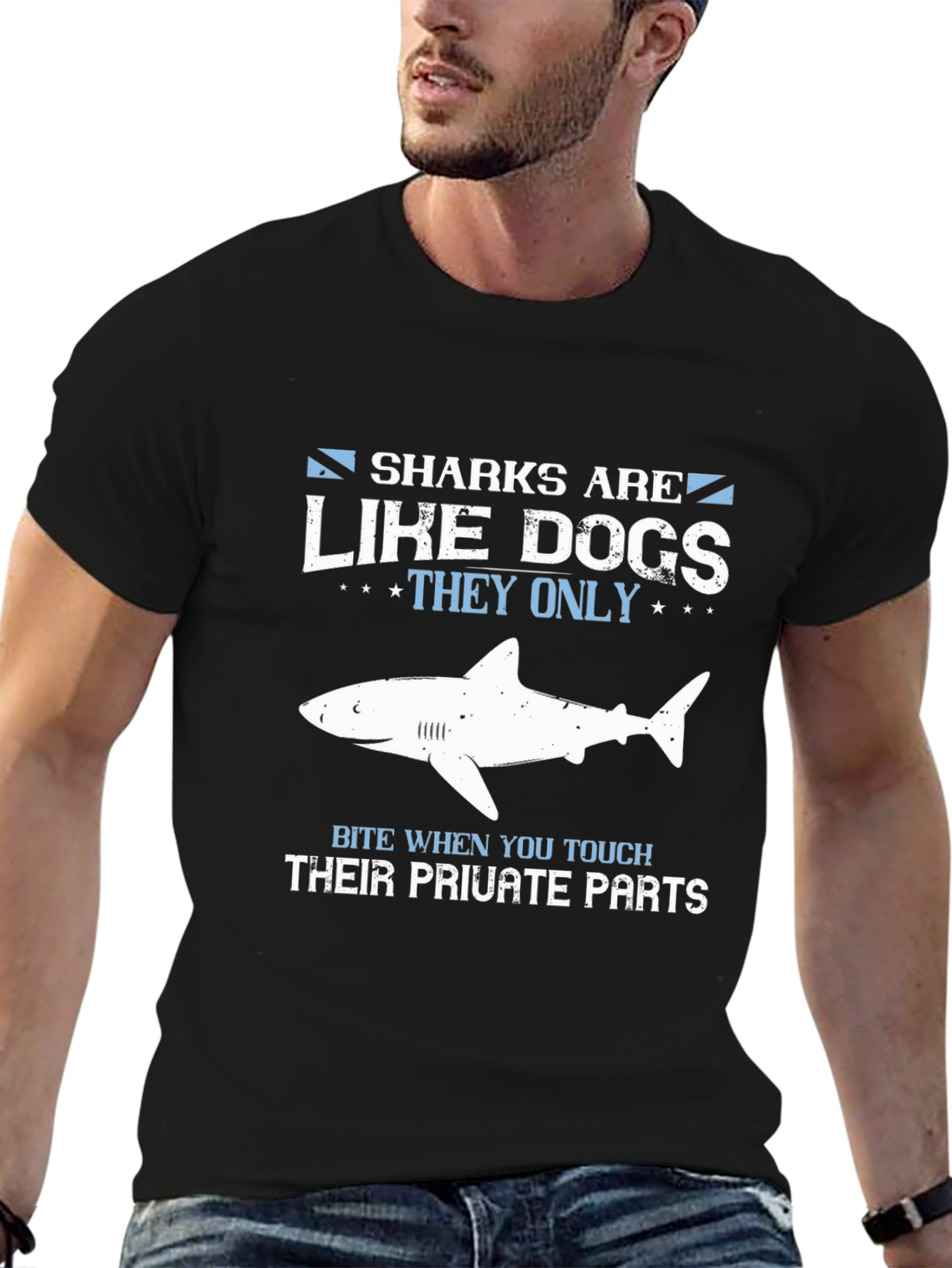 Sharks Are Like Dogs Funny Graphic Tee