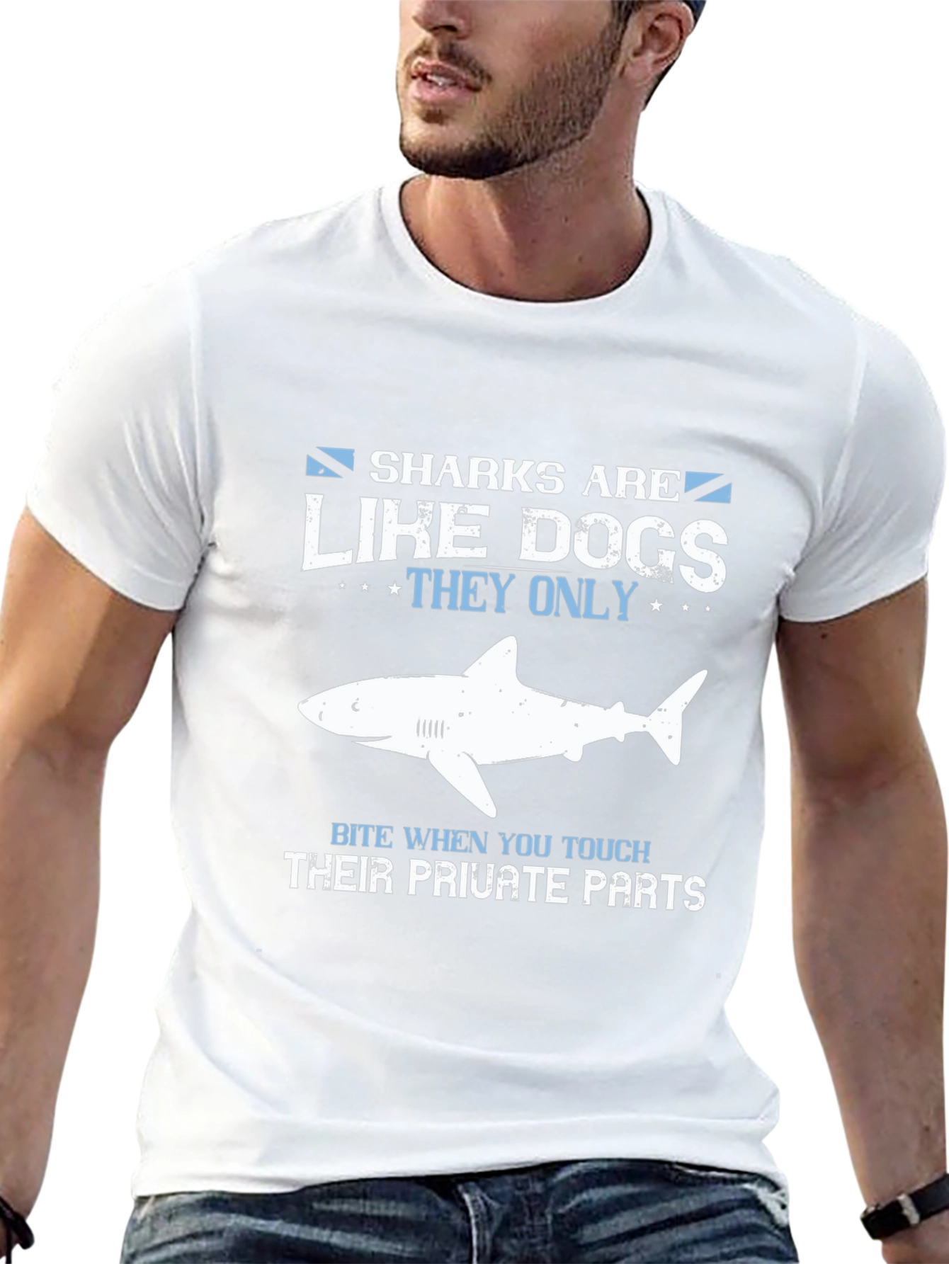 Sharks Are Like Dogs Funny Graphic Tee