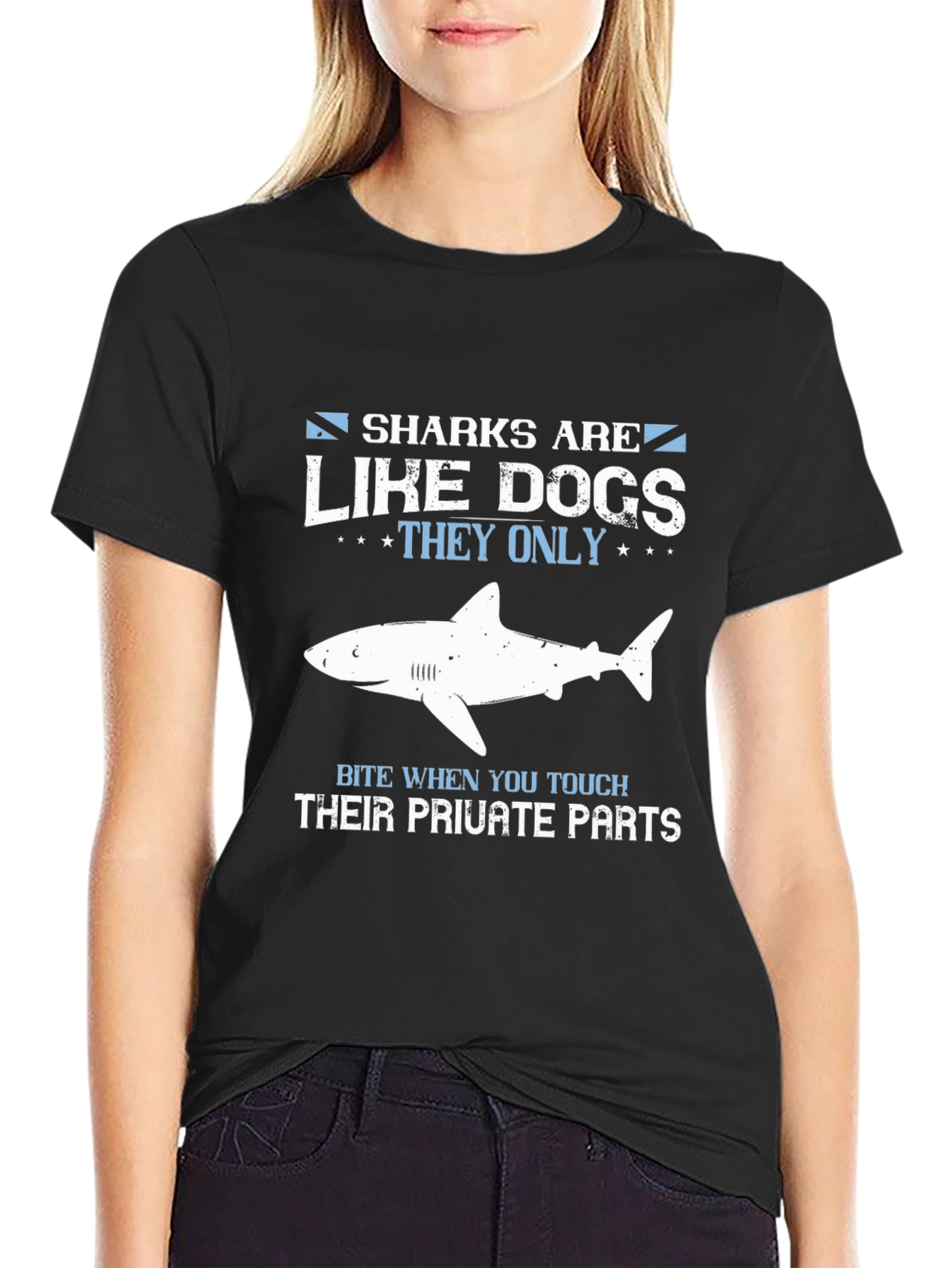 Sharks Are Like Dogs Funny Graphic Tee
