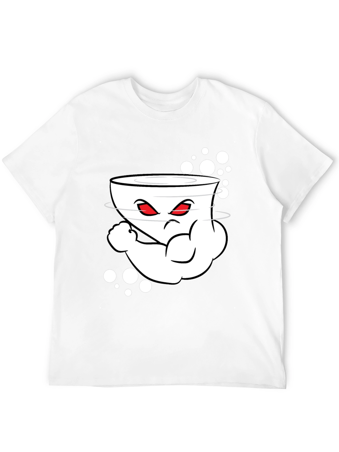 Mens Black Cartoon Graphic Crew Neck T-Shirt