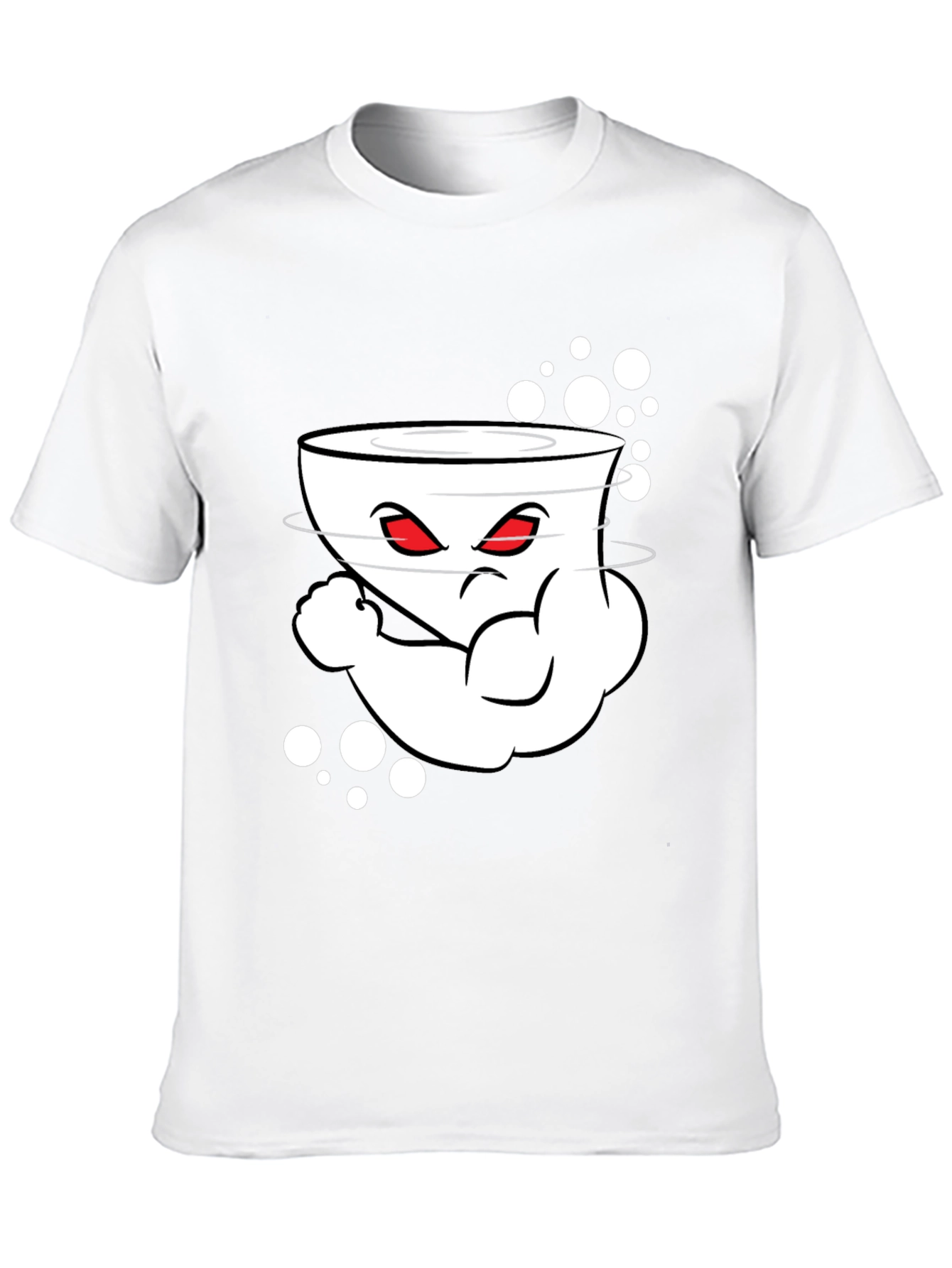 Mens Black Cartoon Graphic Crew Neck T-Shirt