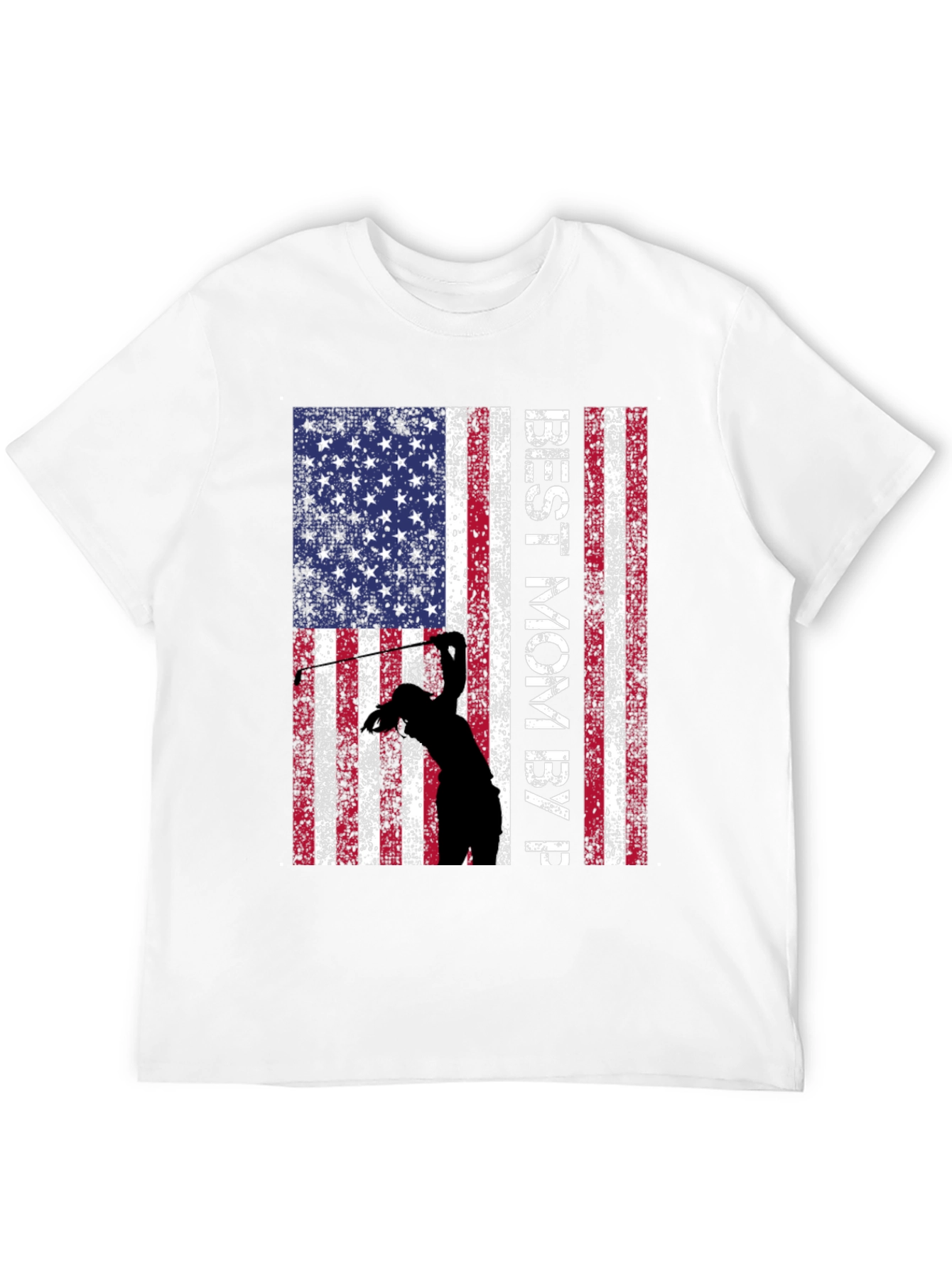 Best Mom By Par Golf American Flag T-Shirt