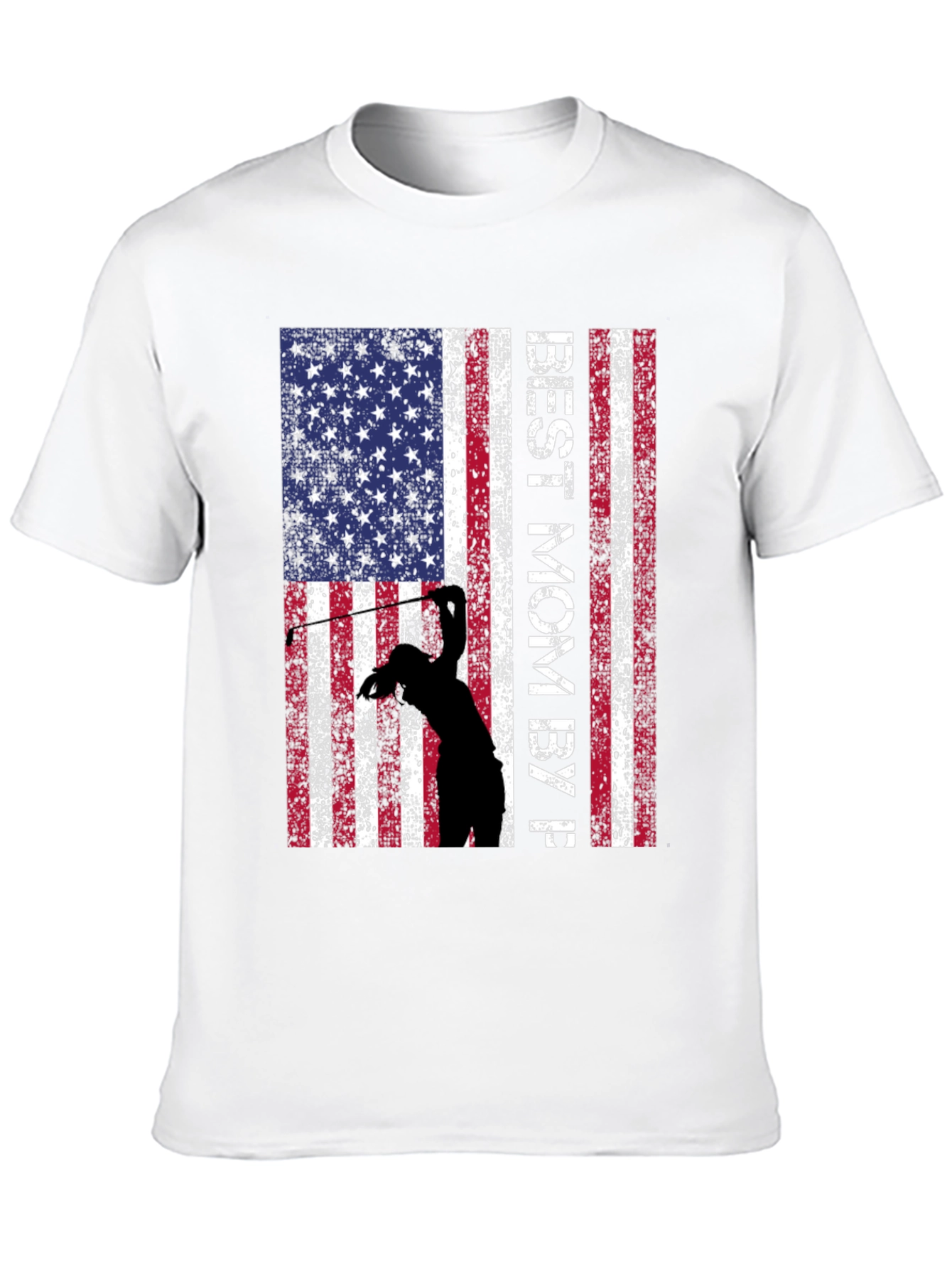 Best Mom By Par Golf American Flag T-Shirt
