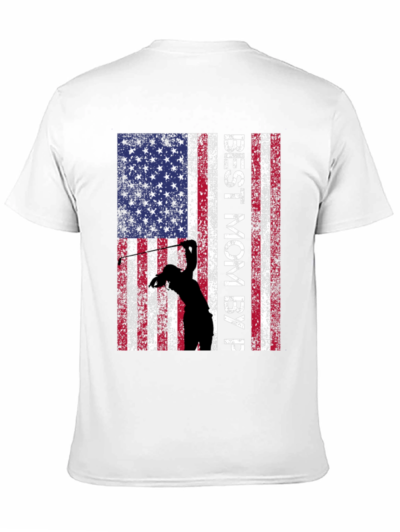 Best Mom By Par Golf American Flag T-Shirt