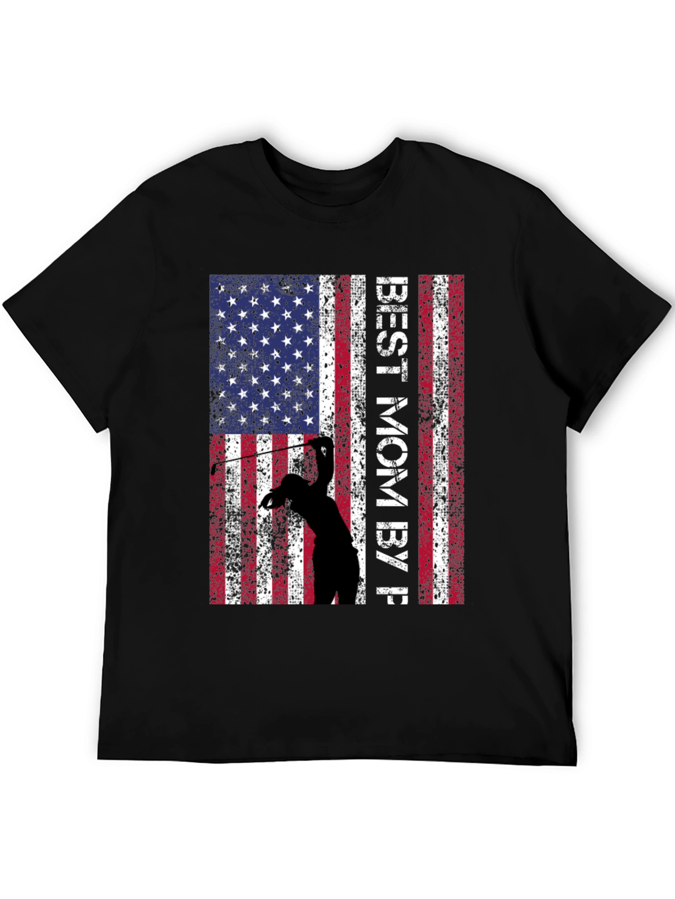 Best Mom By Par Golf American Flag T-Shirt