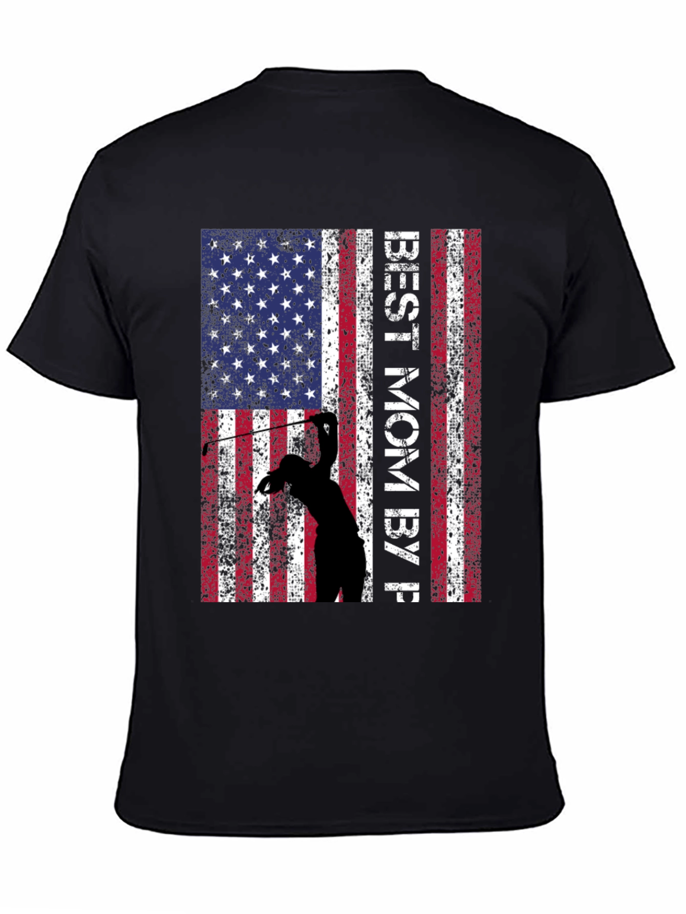 Best Mom By Par Golf American Flag T-Shirt