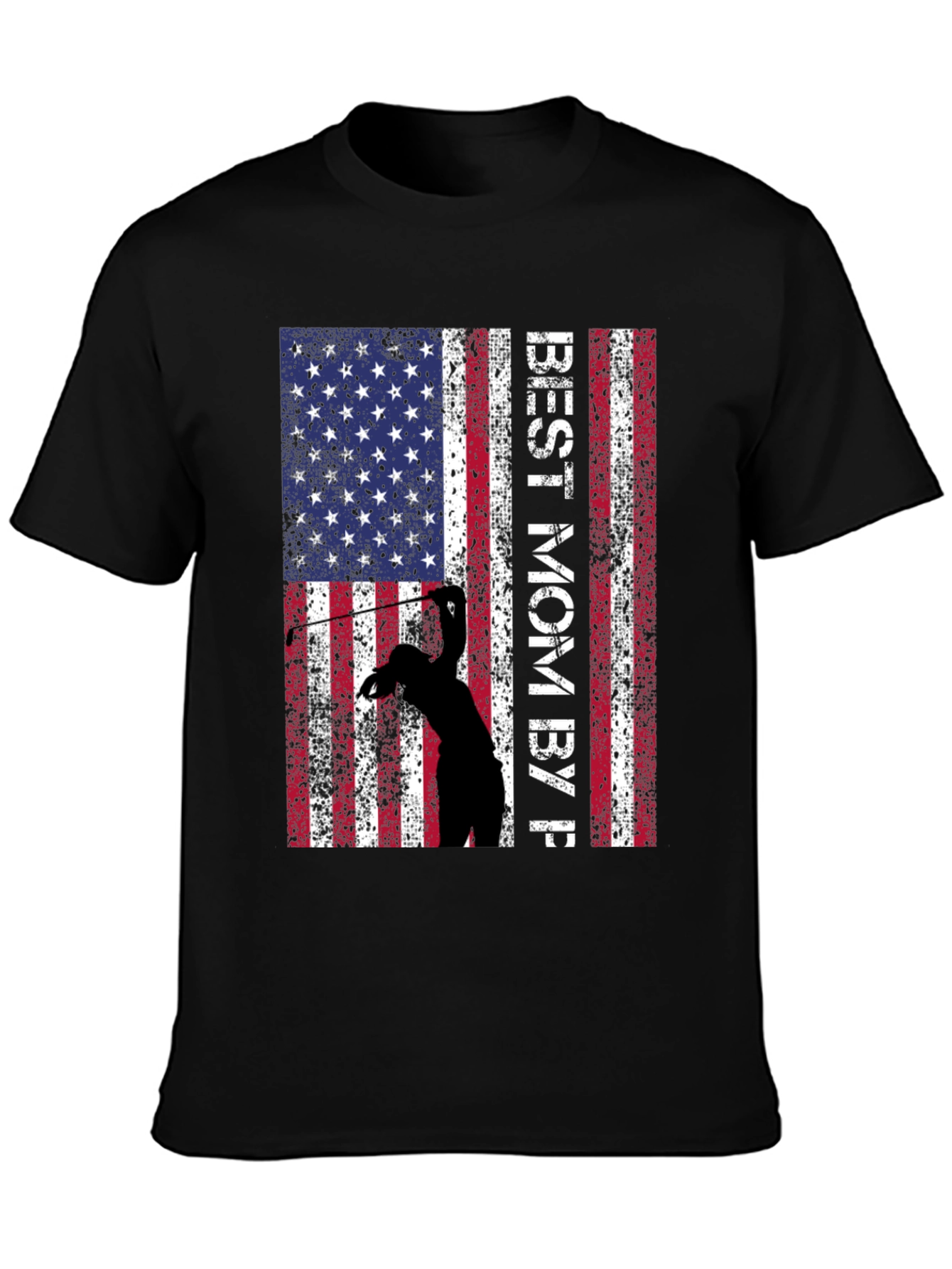 Best Mom By Par Golf American Flag T-Shirt