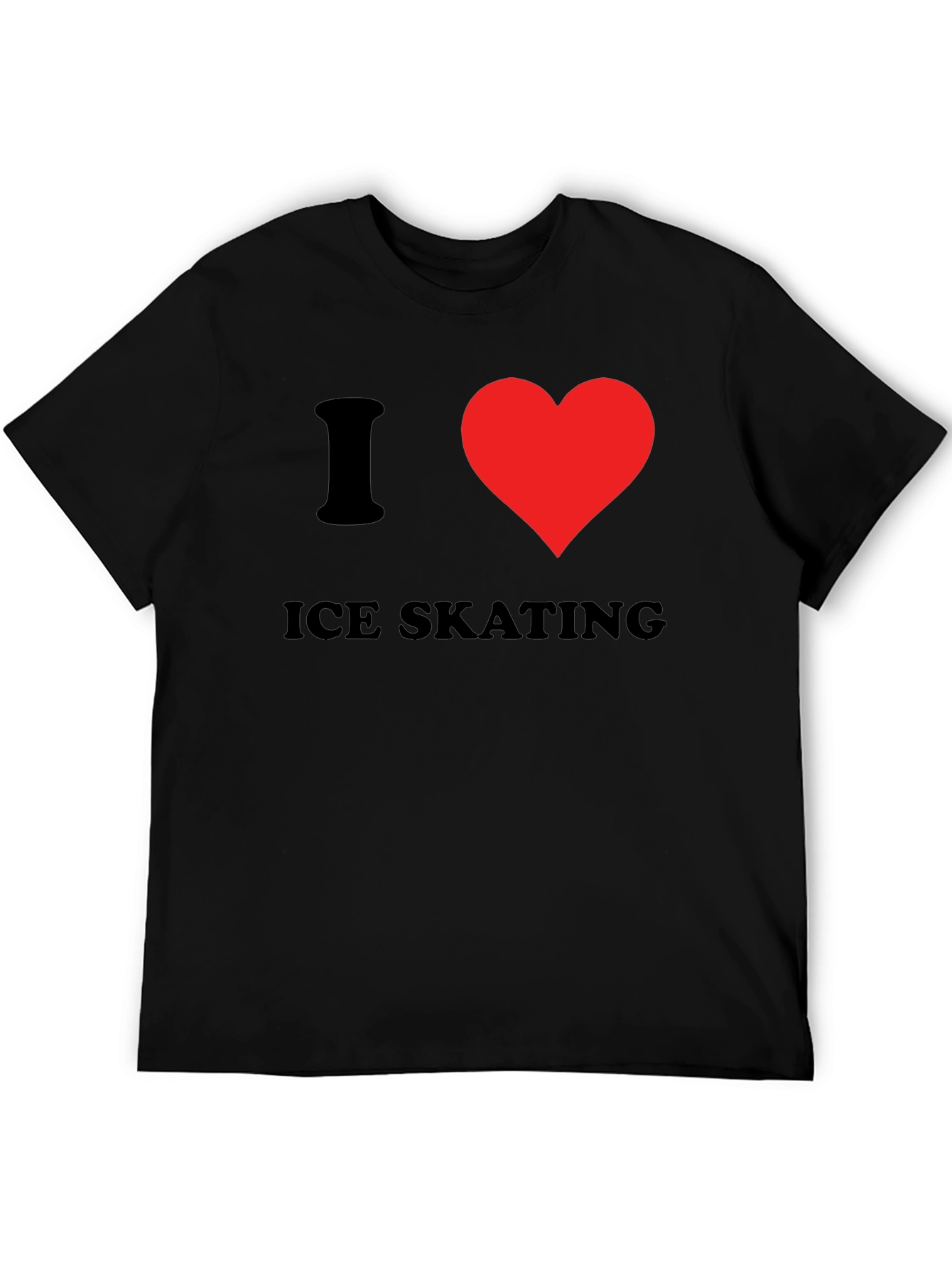 I Heart Ice Skating T-Shirt - Black Cotton Tee