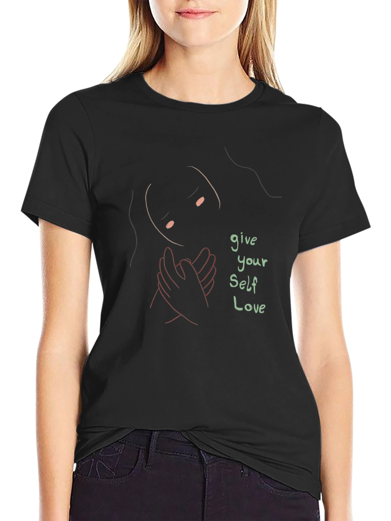 Give Yourself Love Graphic Tee - Black