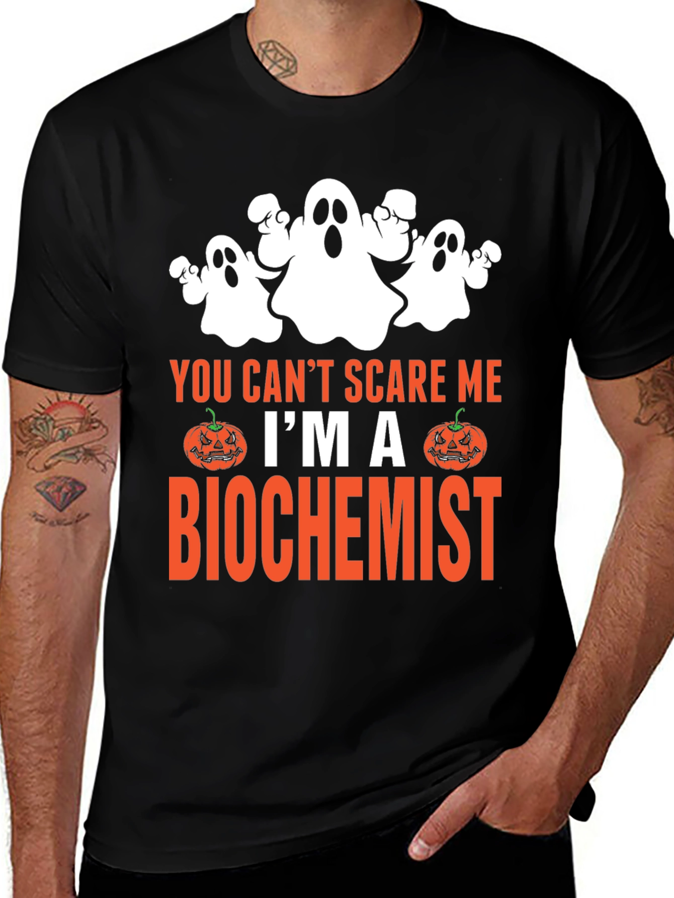 Biochemist Halloween T-Shirt - You Cant Scare Me