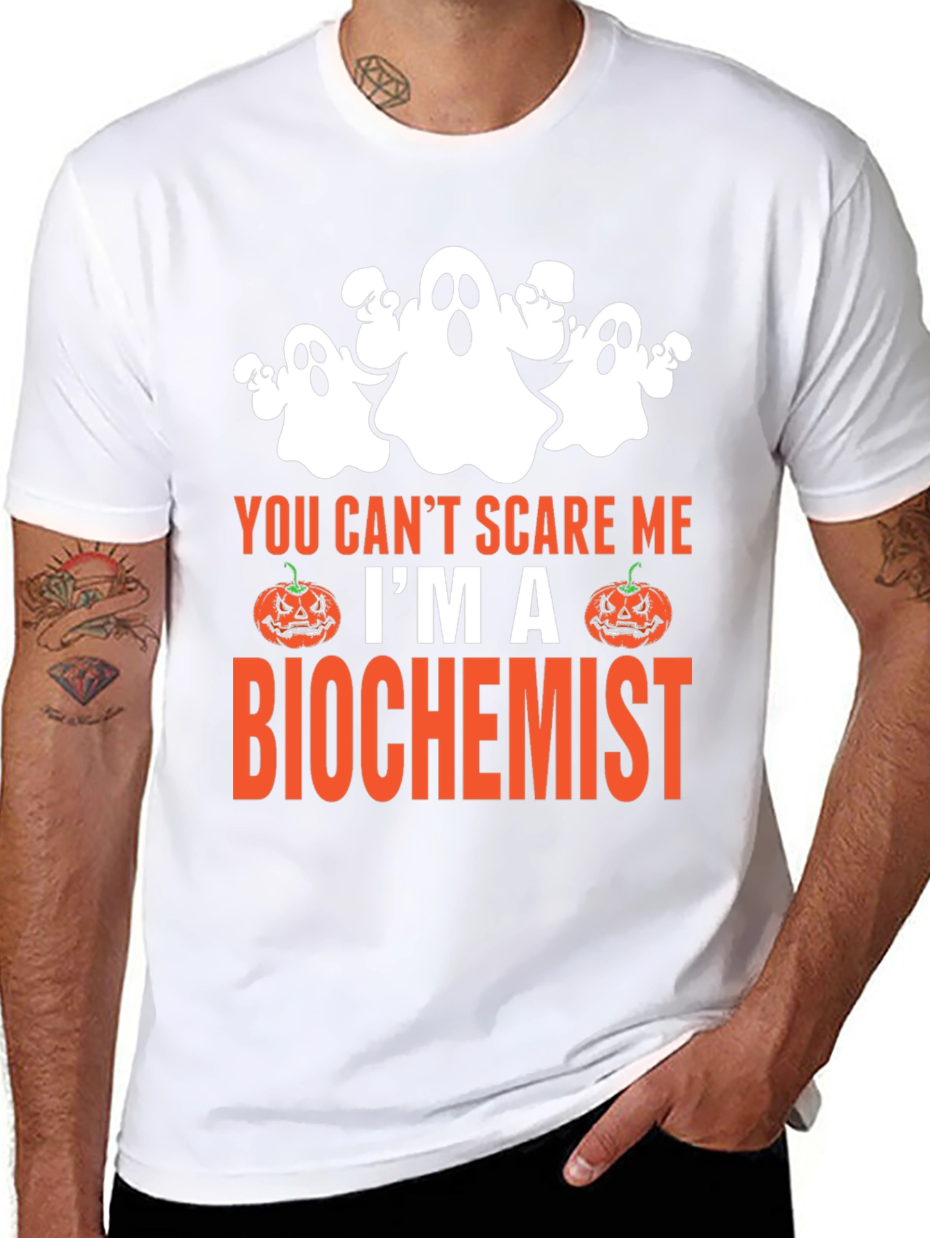 Biochemist Halloween T-Shirt - You Cant Scare Me