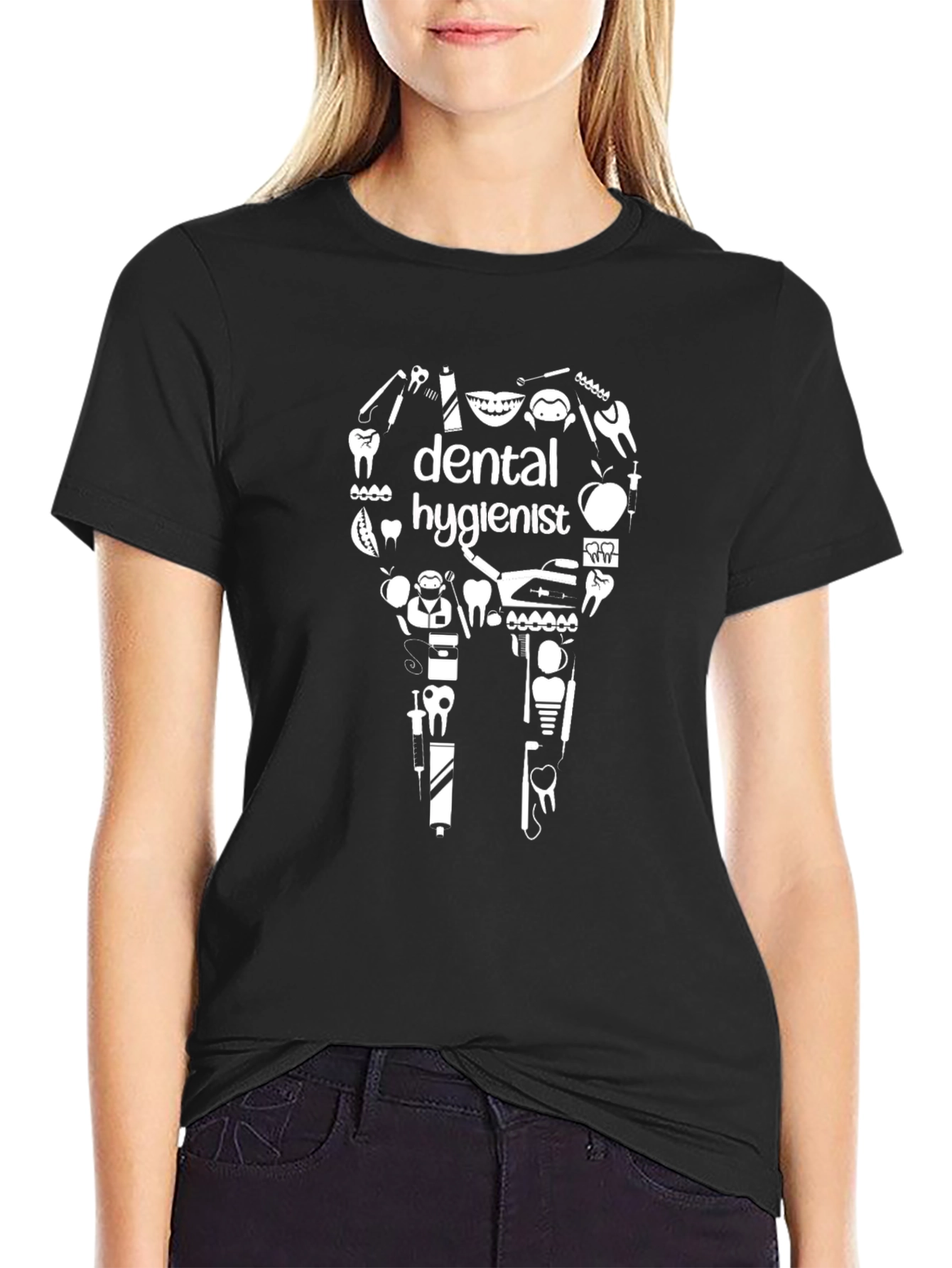 Dental Hygienist Graphic T-Shirt - Black Cotton Tee