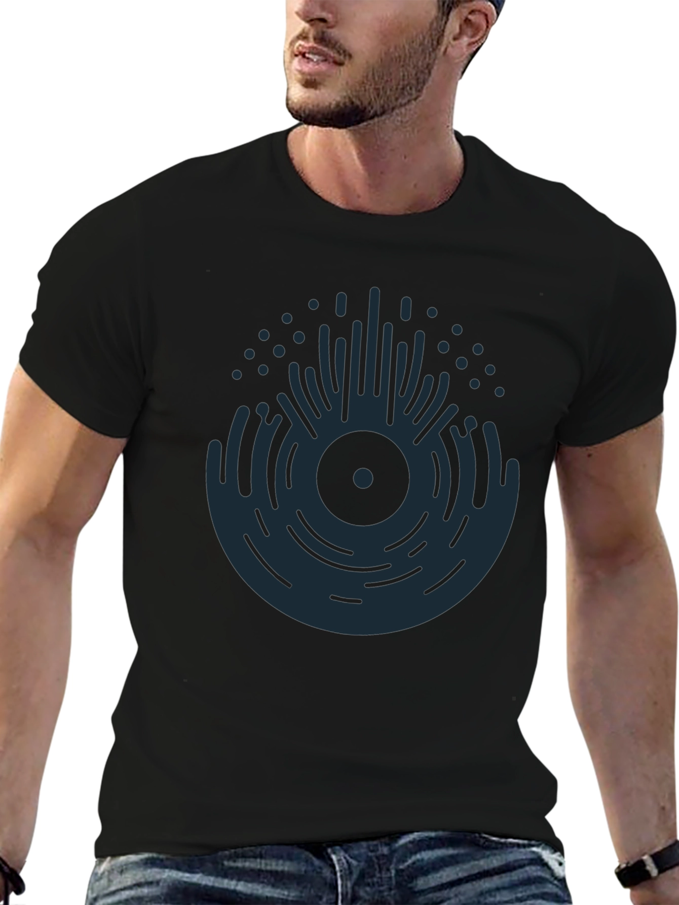 Abstract Vinyl Record Graphic T-Shirt