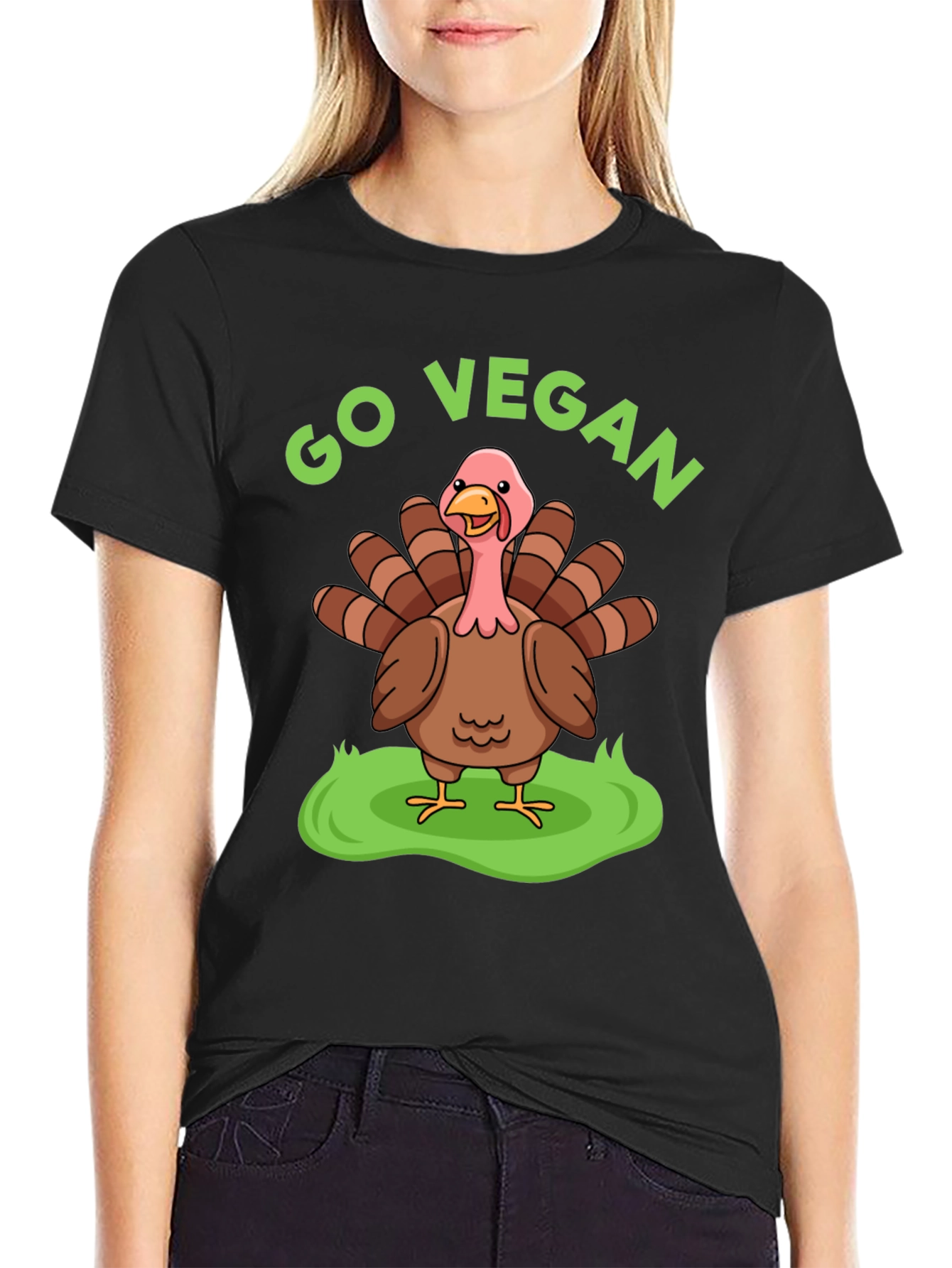 Go Vegan Turkey T-Shirt - Thanksgiving Humor