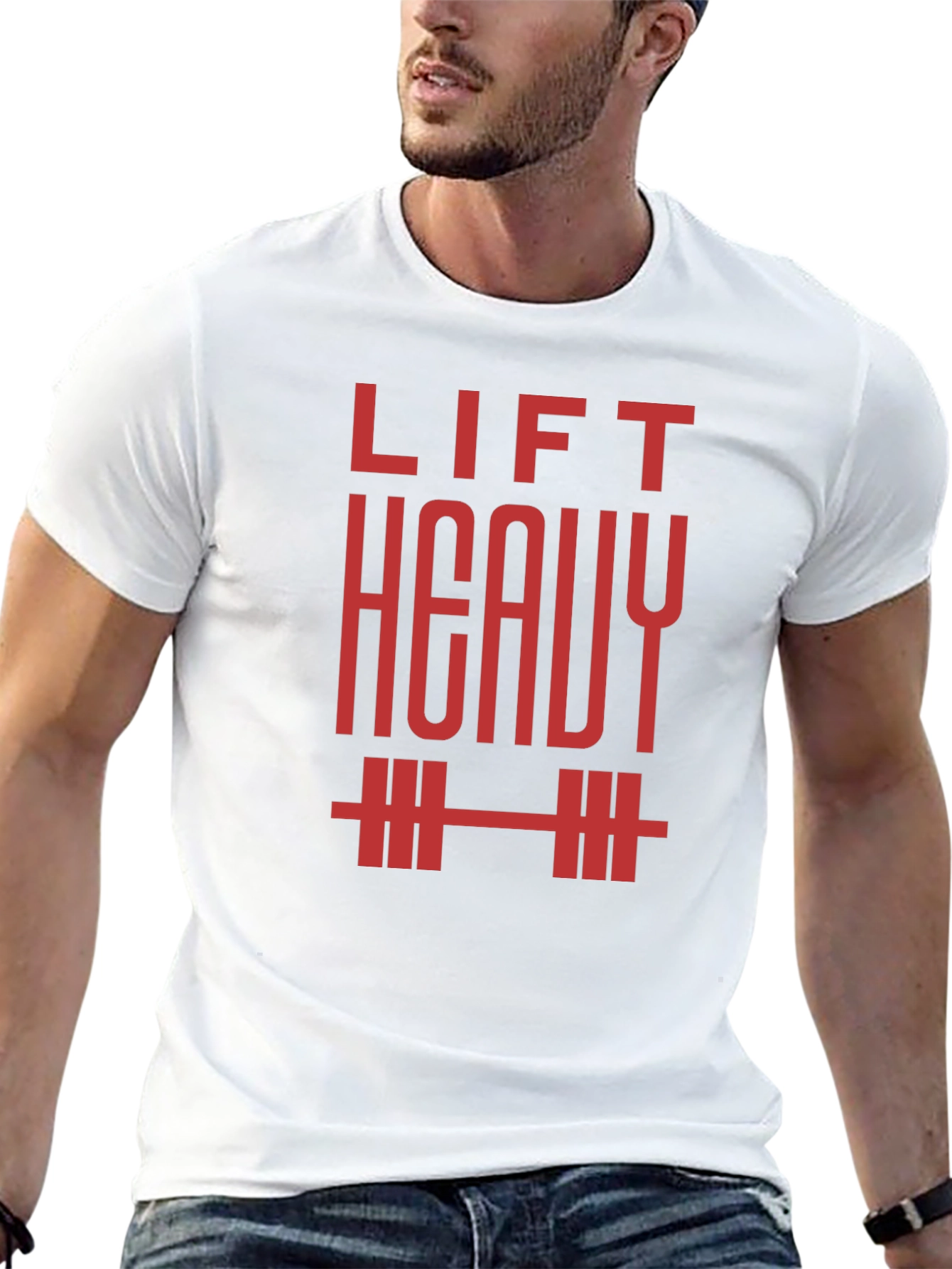 Lift Heavy T-Shirt - Red Graphic on Black