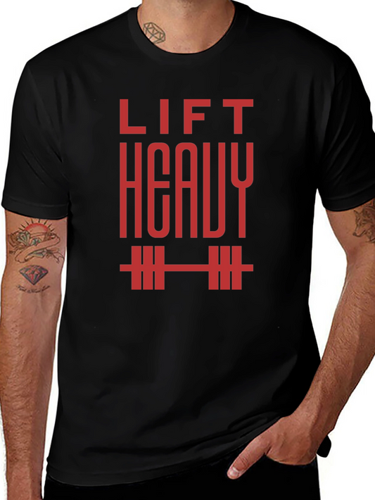 Lift Heavy T-Shirt - Red Graphic on Black