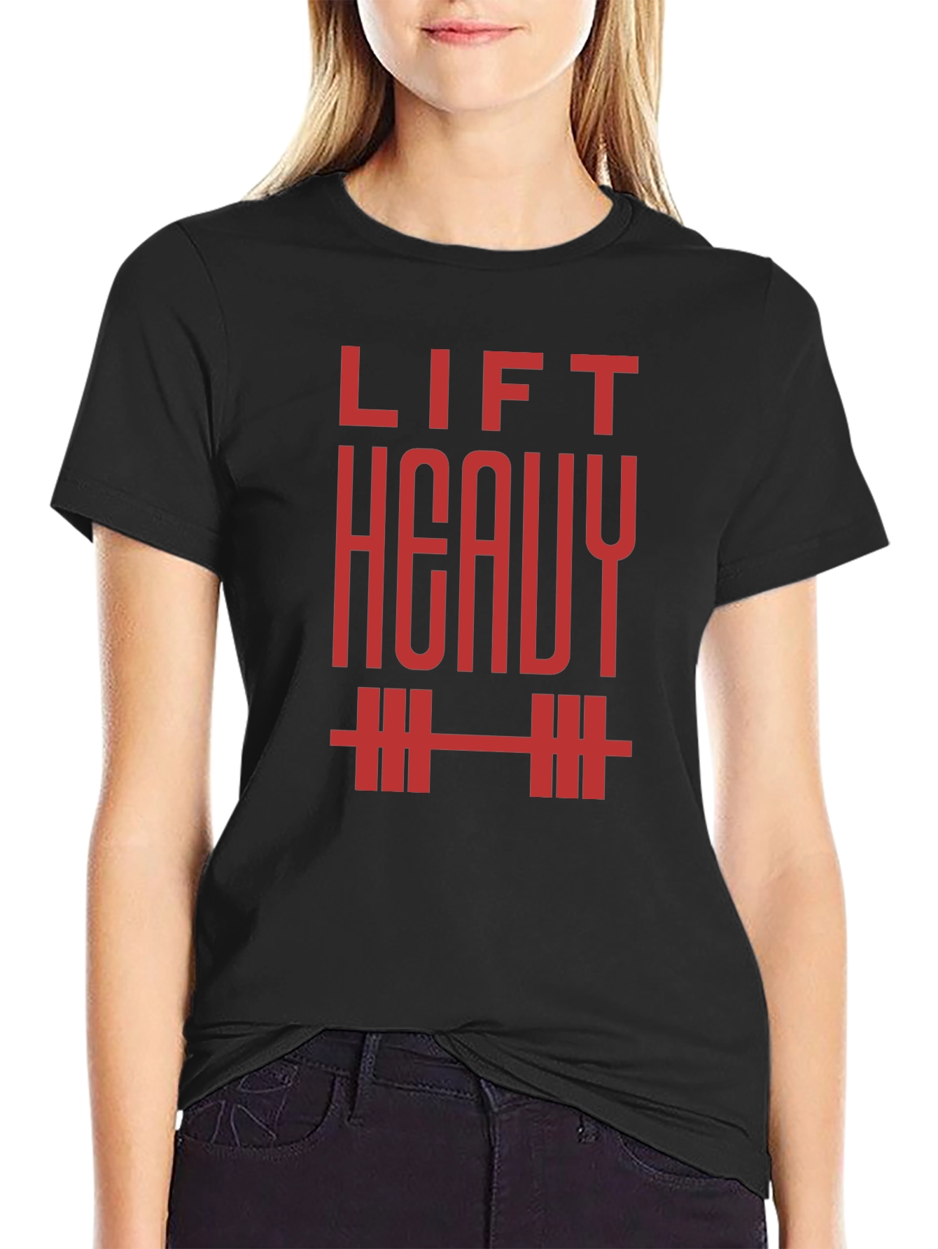 Lift Heavy T-Shirt - Red Graphic on Black