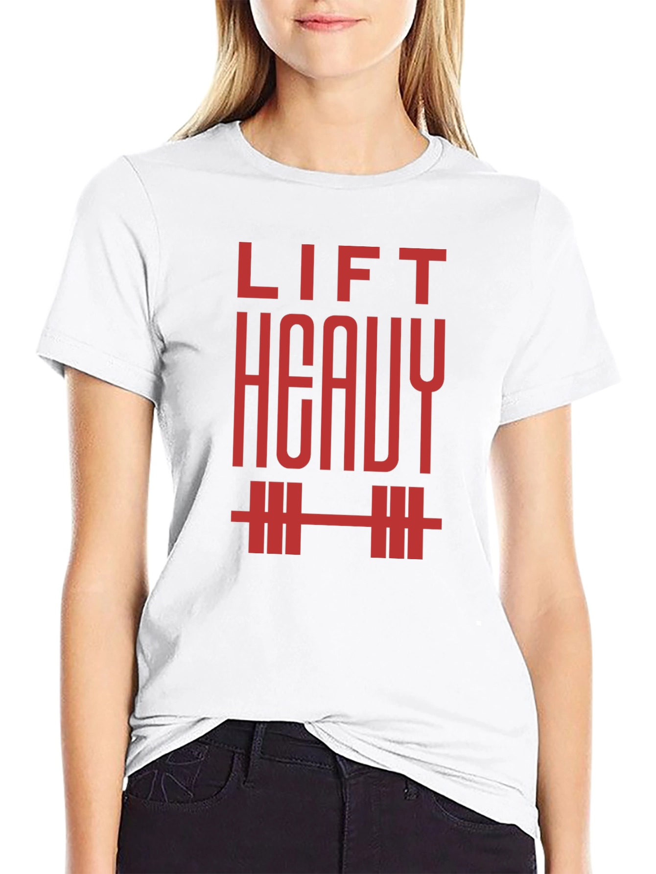 Lift Heavy T-Shirt - Red Graphic on Black