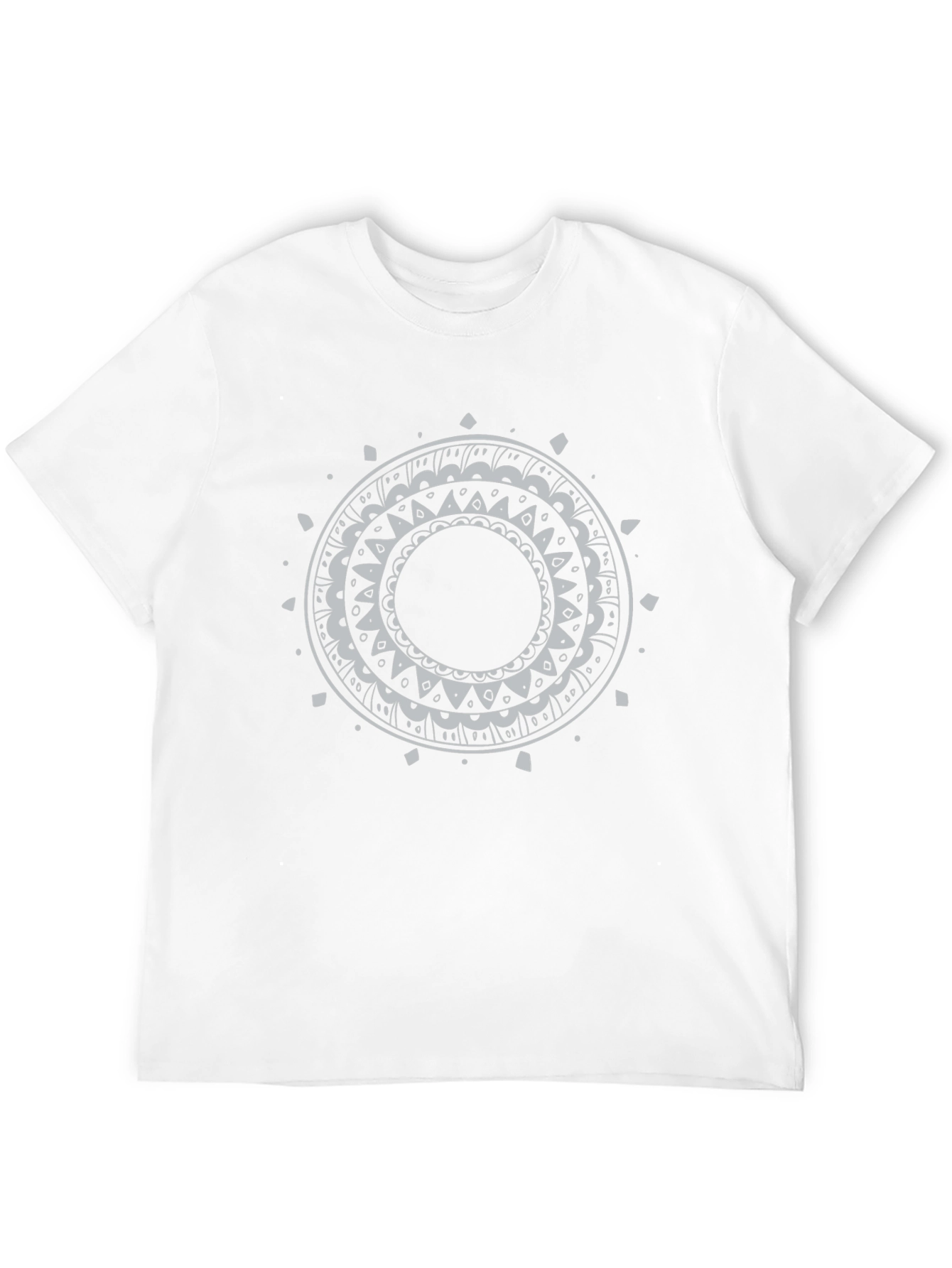 Black Tee with Circular Mandala Design