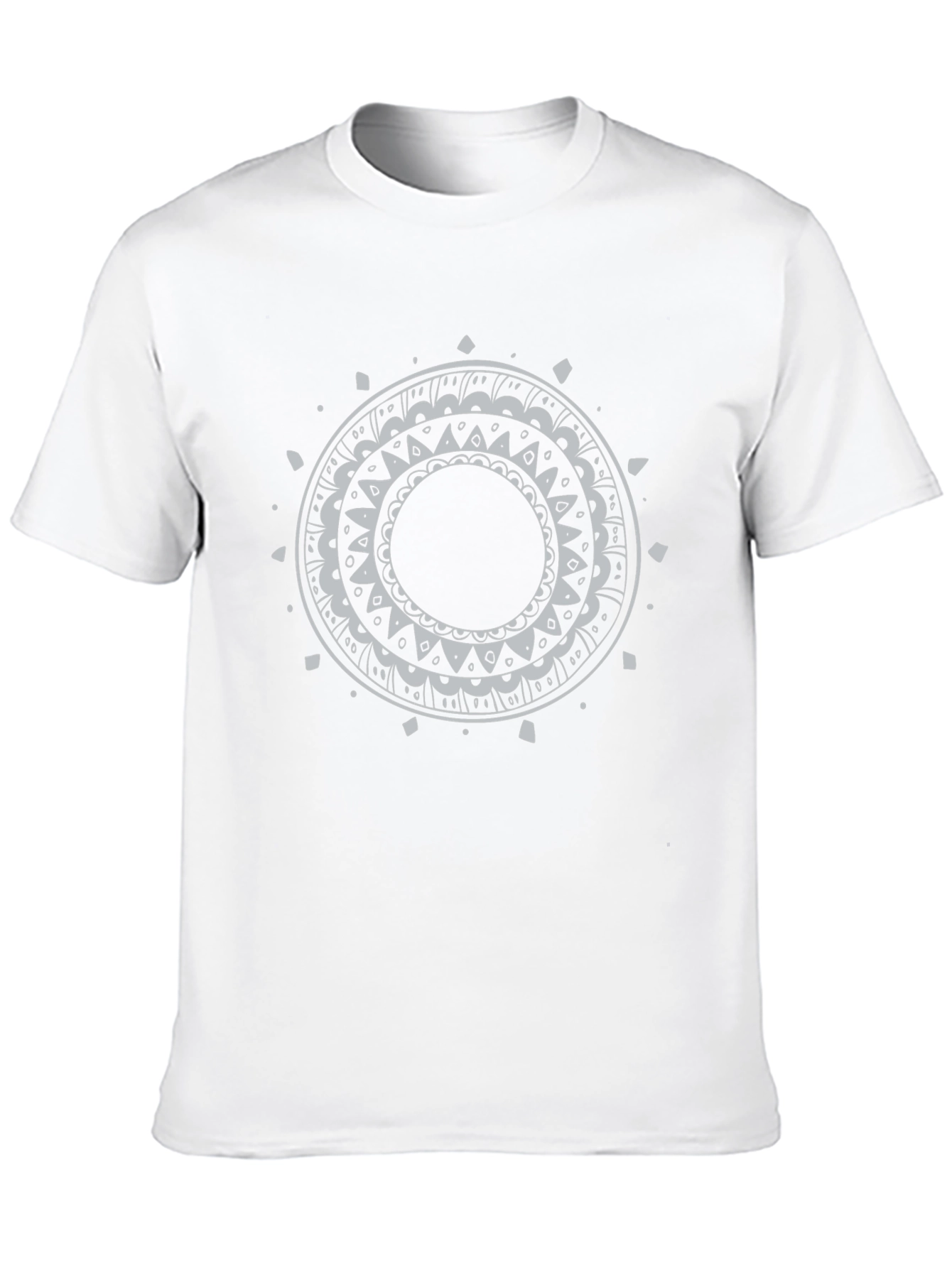 Black Tee with Circular Mandala Design