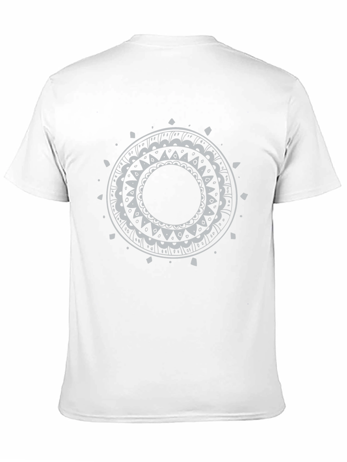 Black Tee with Circular Mandala Design