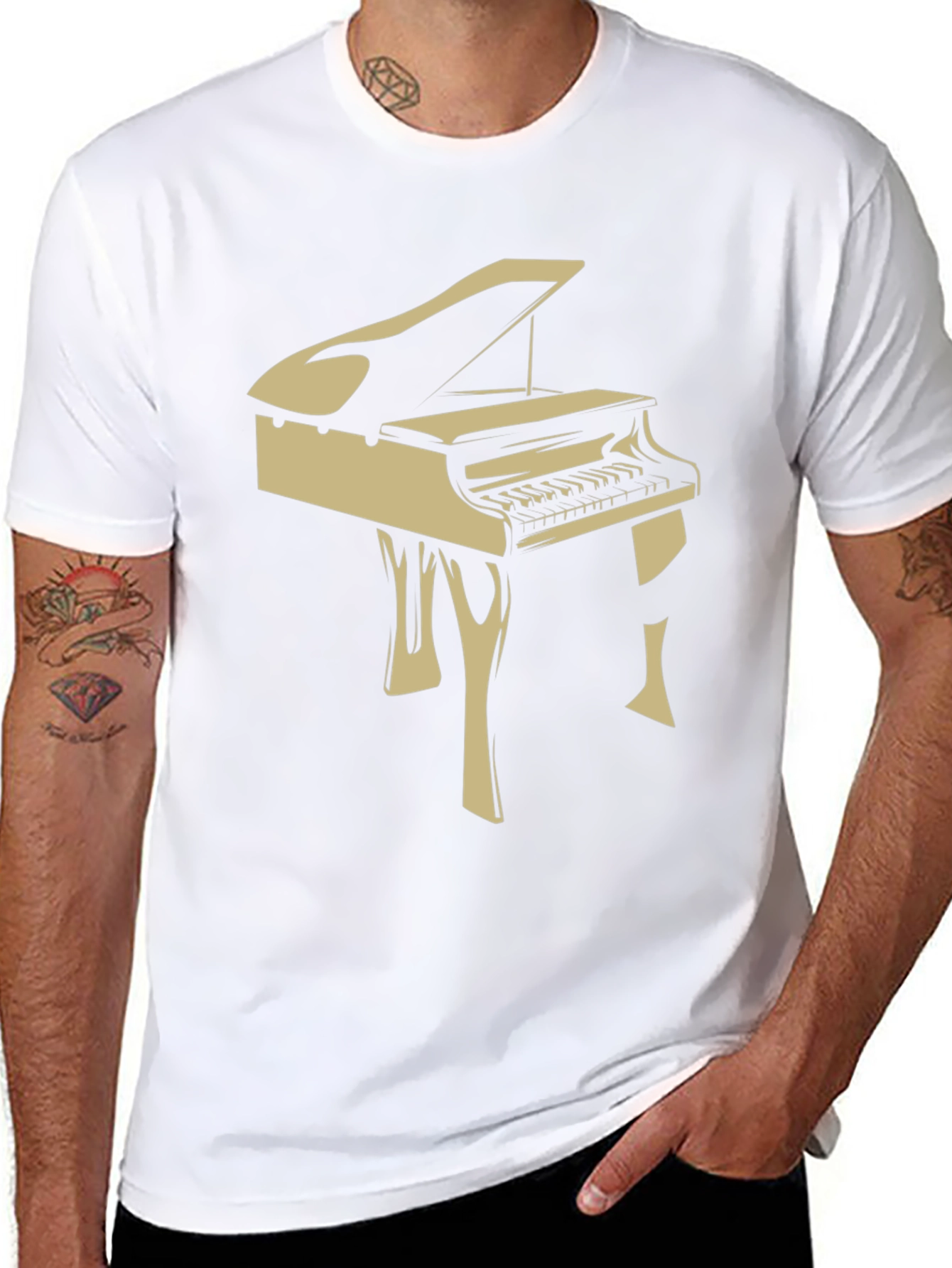 Piano Graphic Tee - Music Lover T-Shirt
