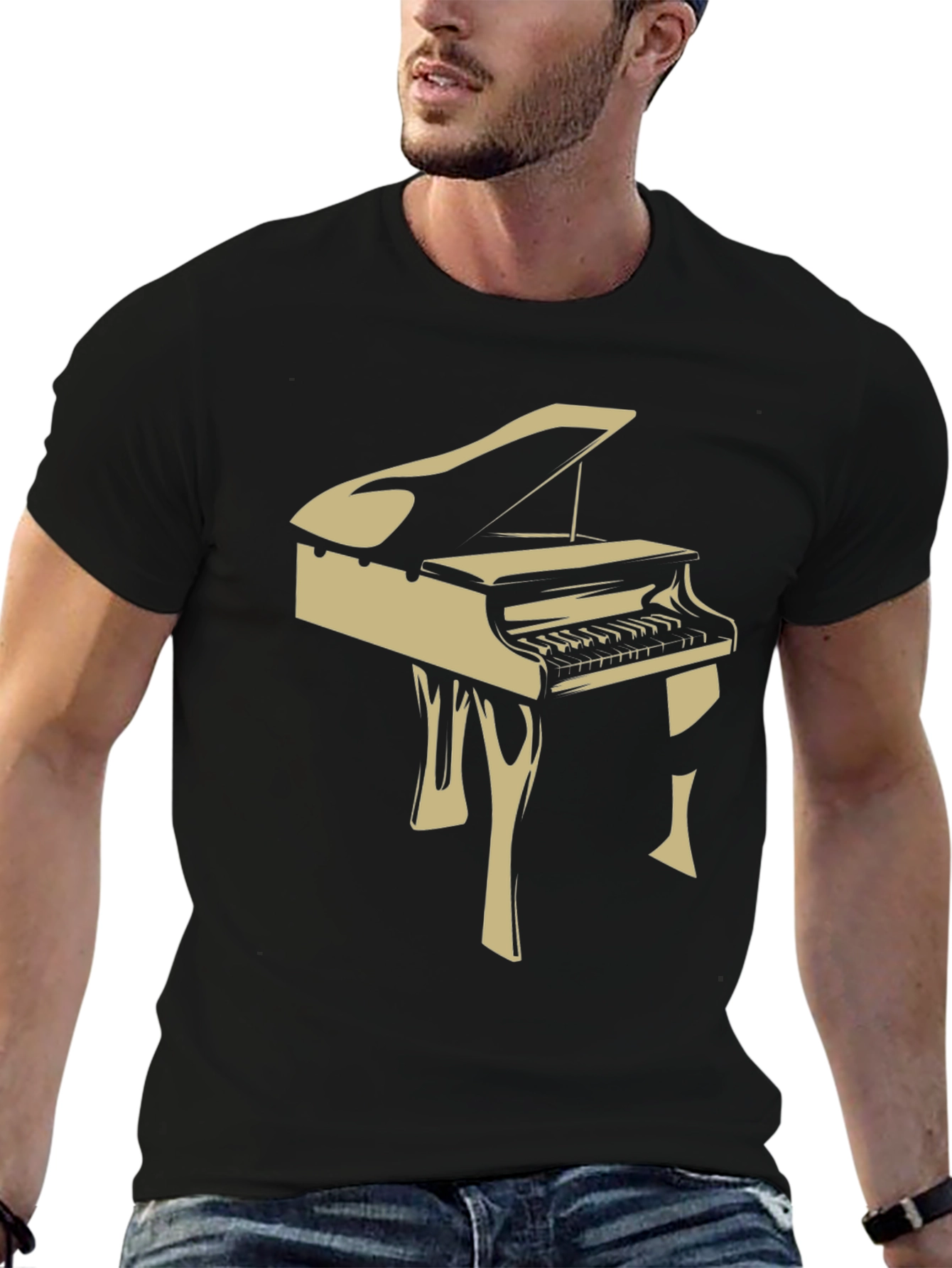 Piano Graphic Tee - Music Lover T-Shirt