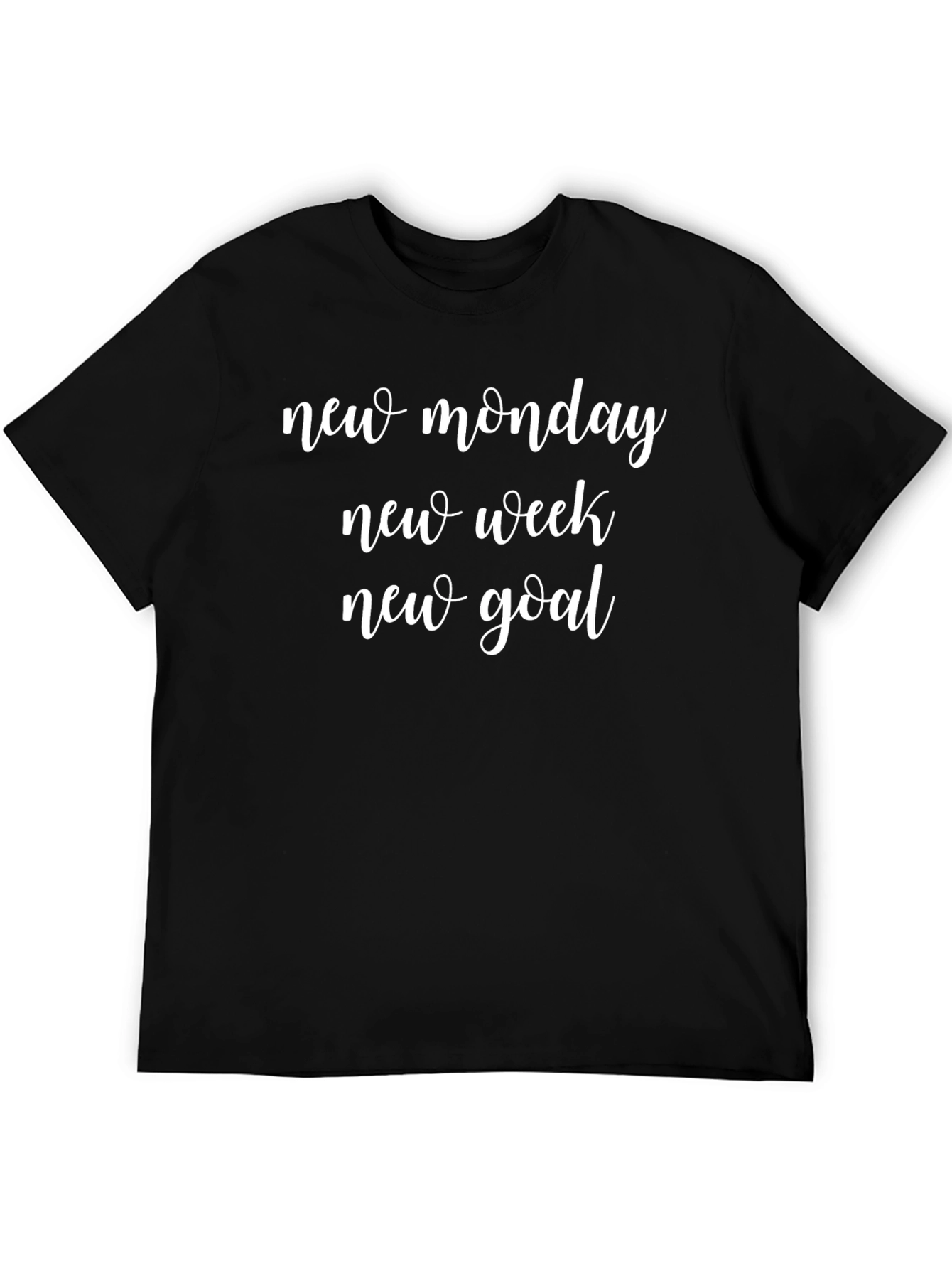 New Week Motivational Graphic Tee - Black