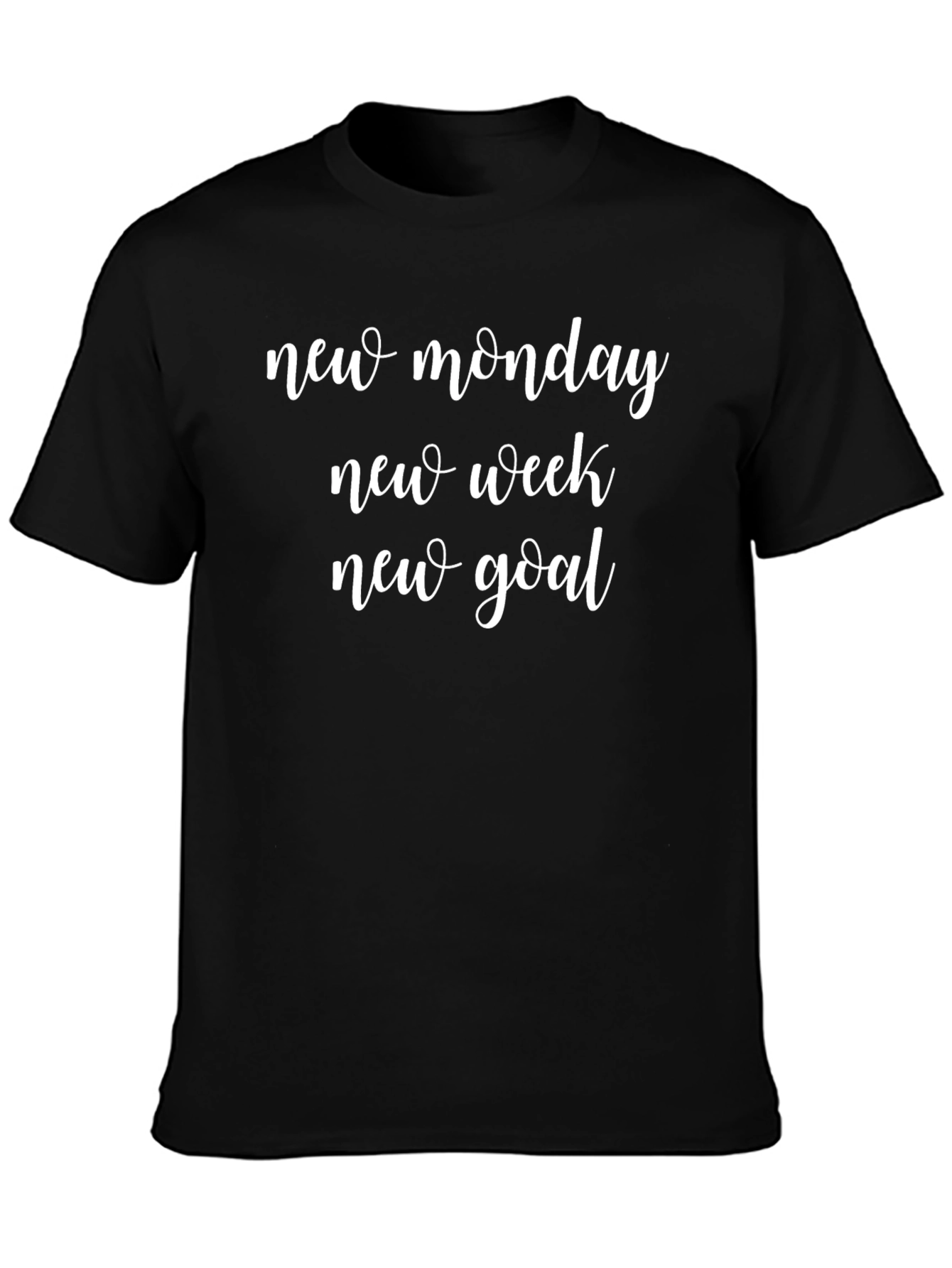 New Week Motivational Graphic Tee - Black