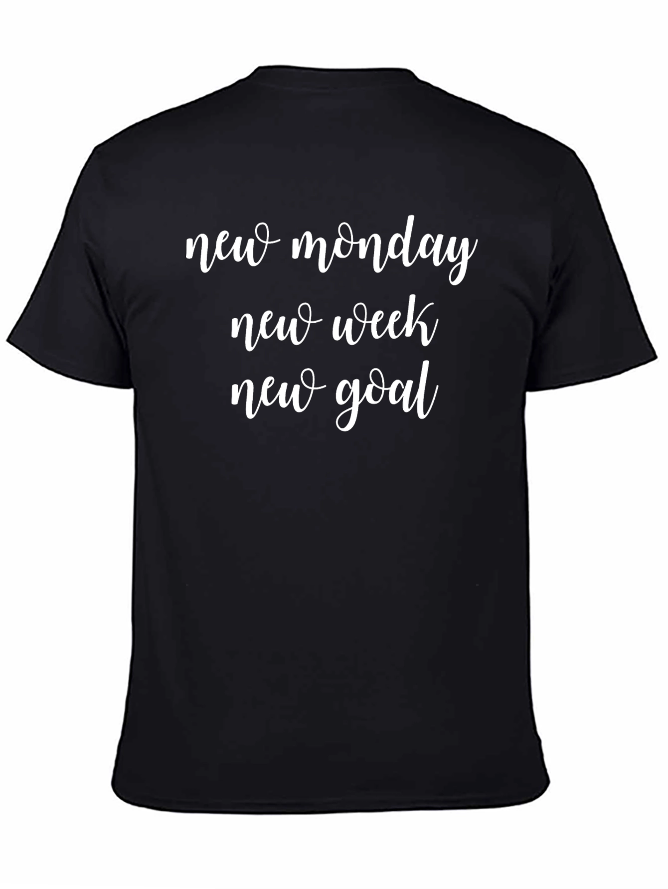 New Week Motivational Graphic Tee - Black