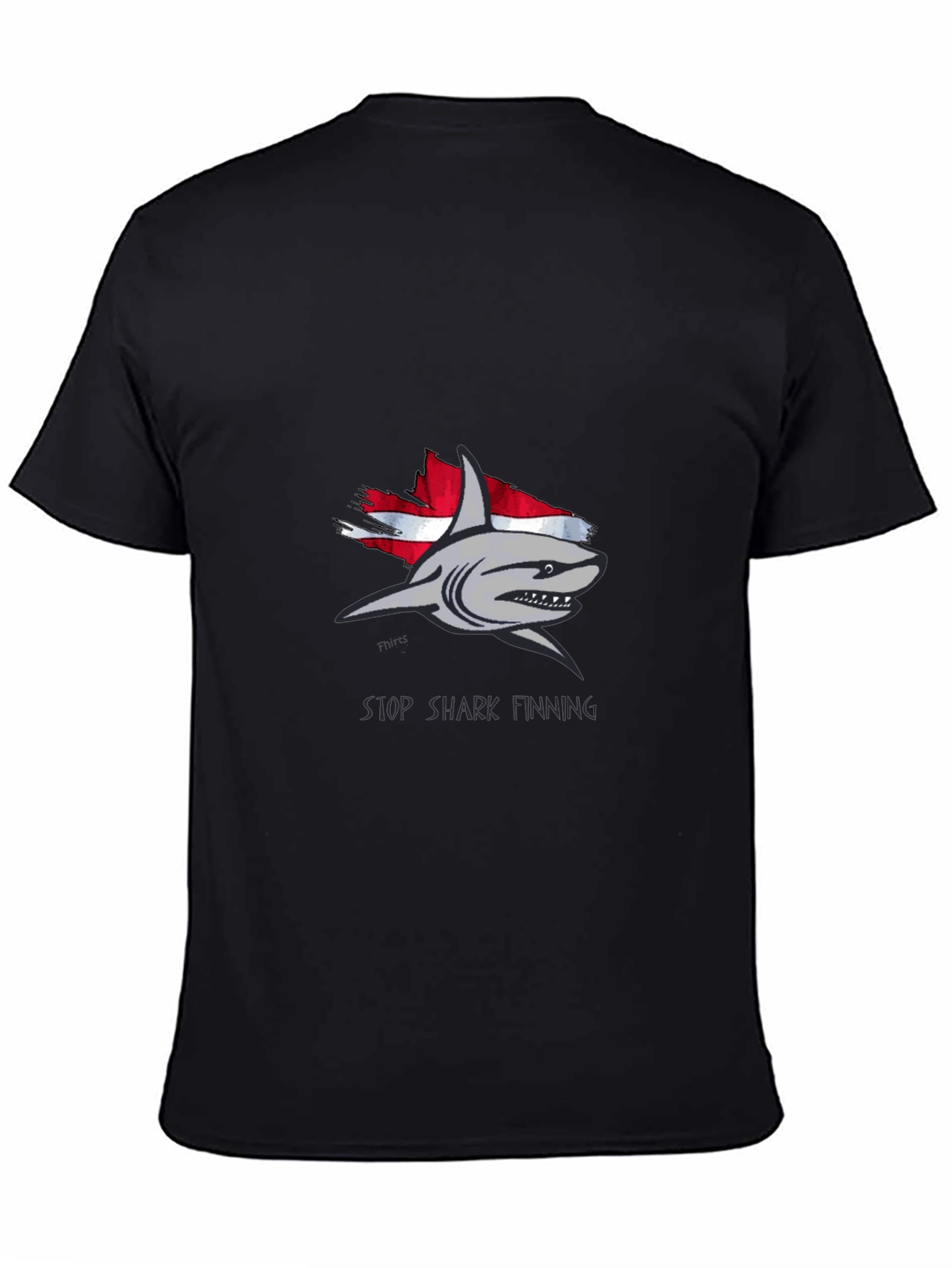 Stop Shark Finning Graphic Tee - Black