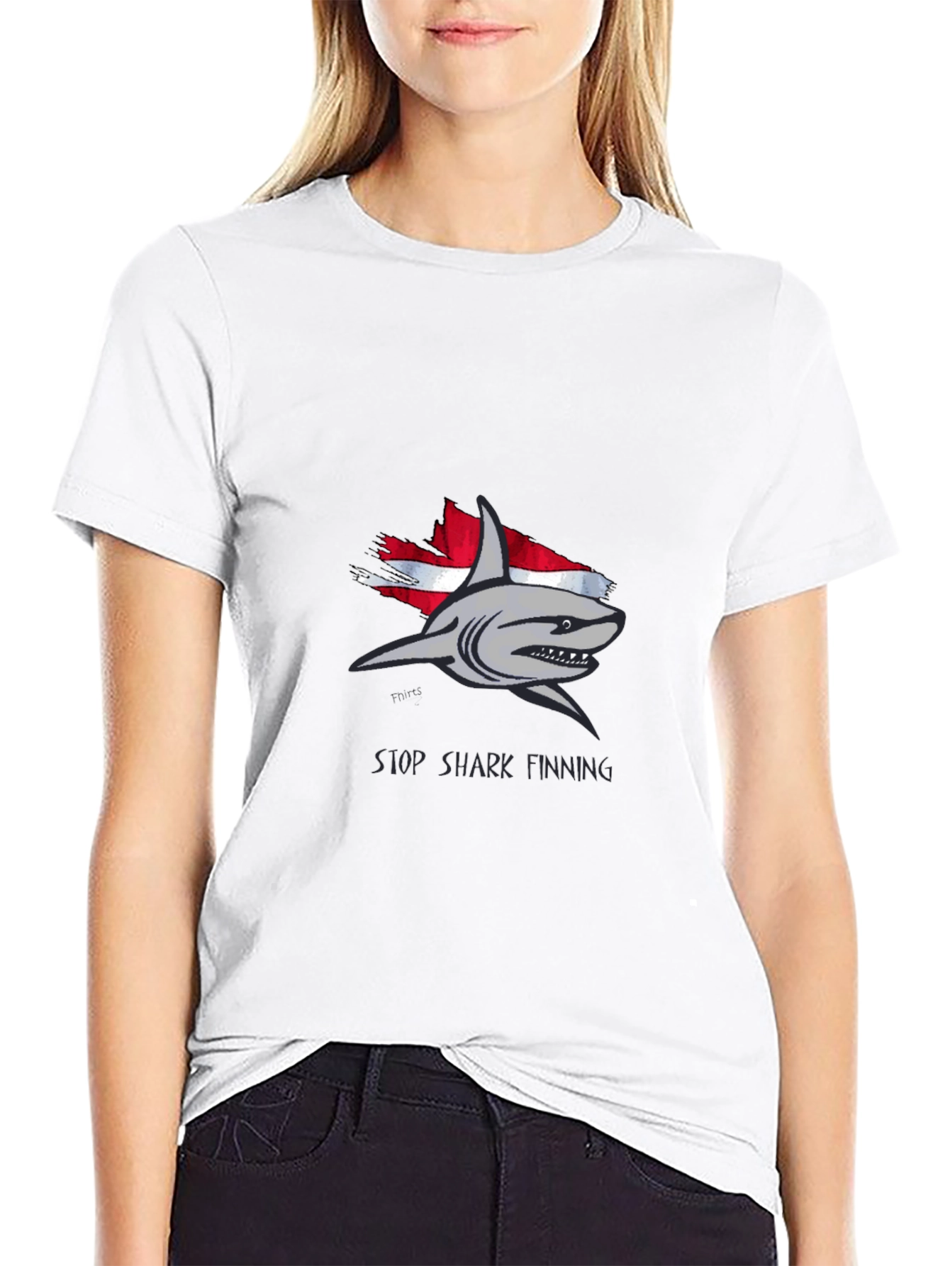 Stop Shark Finning Graphic Tee - Black