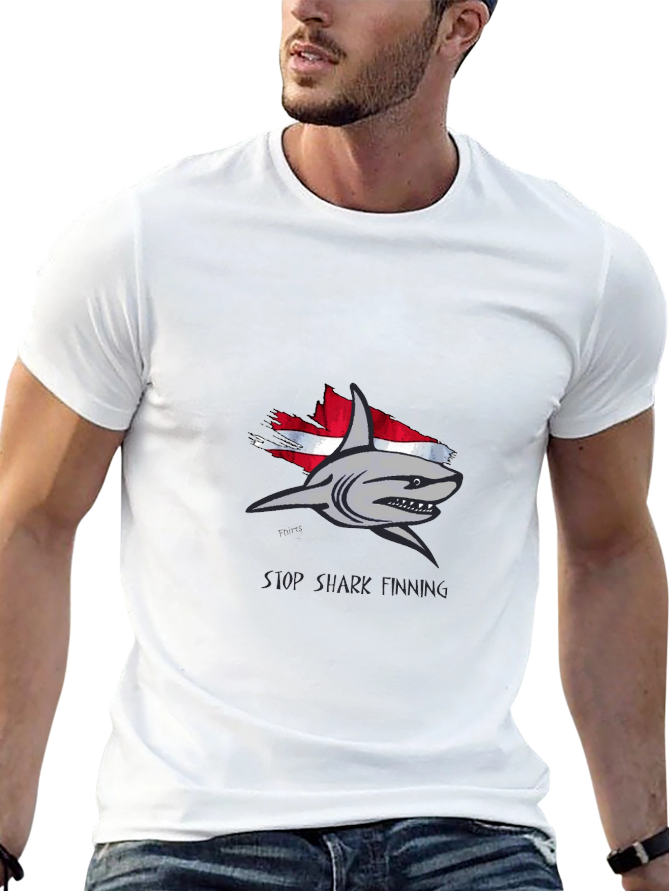 Stop Shark Finning Graphic Tee - Black