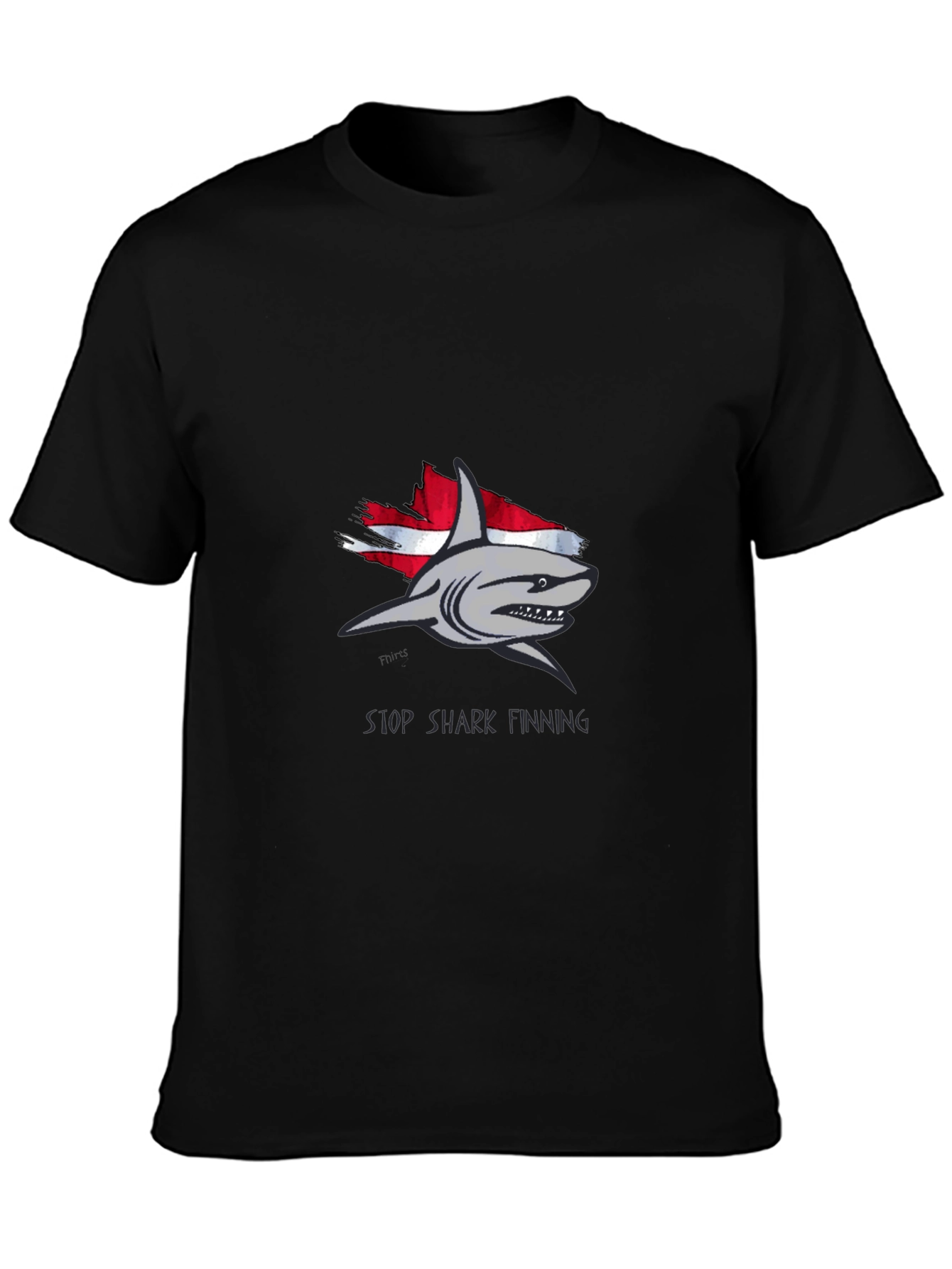 Stop Shark Finning Graphic Tee - Black