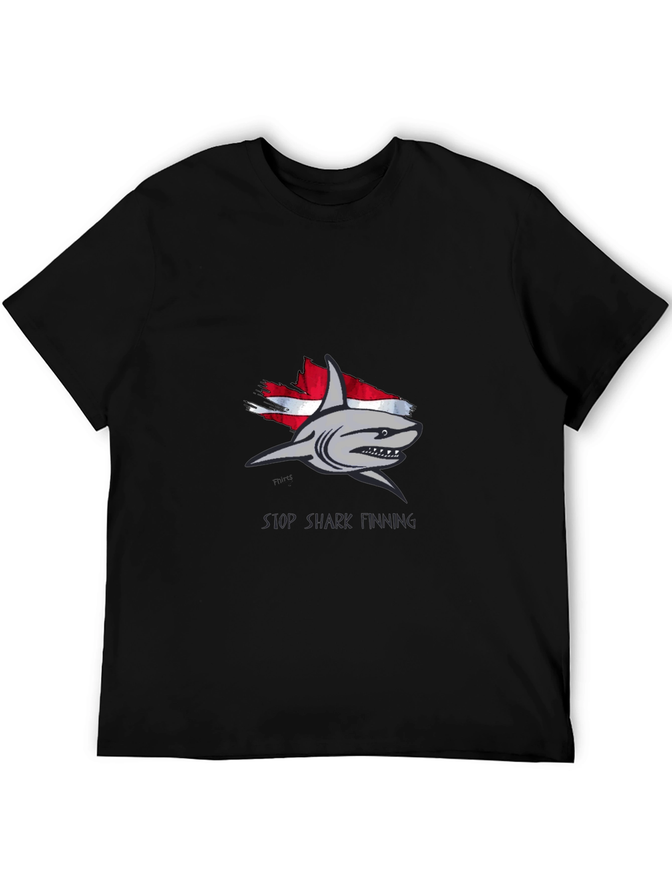 Stop Shark Finning Graphic Tee - Black