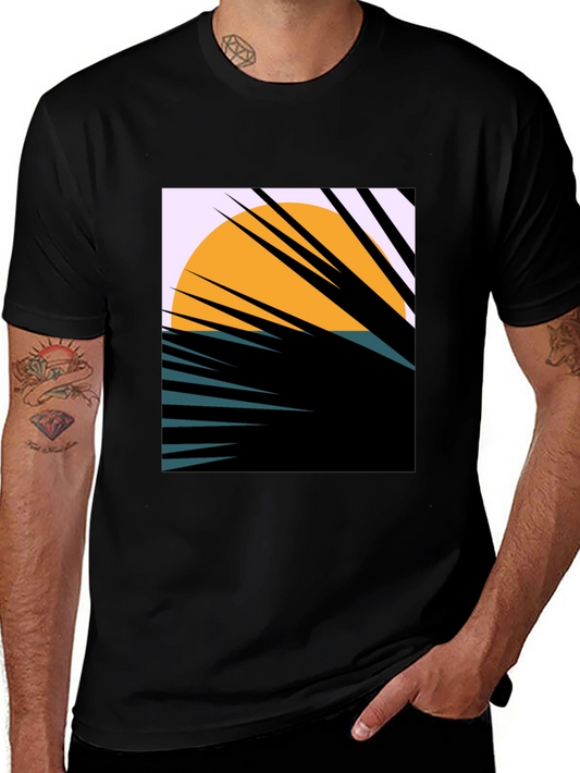 Sunset Palm Graphic Tee - Unique Abstract Design