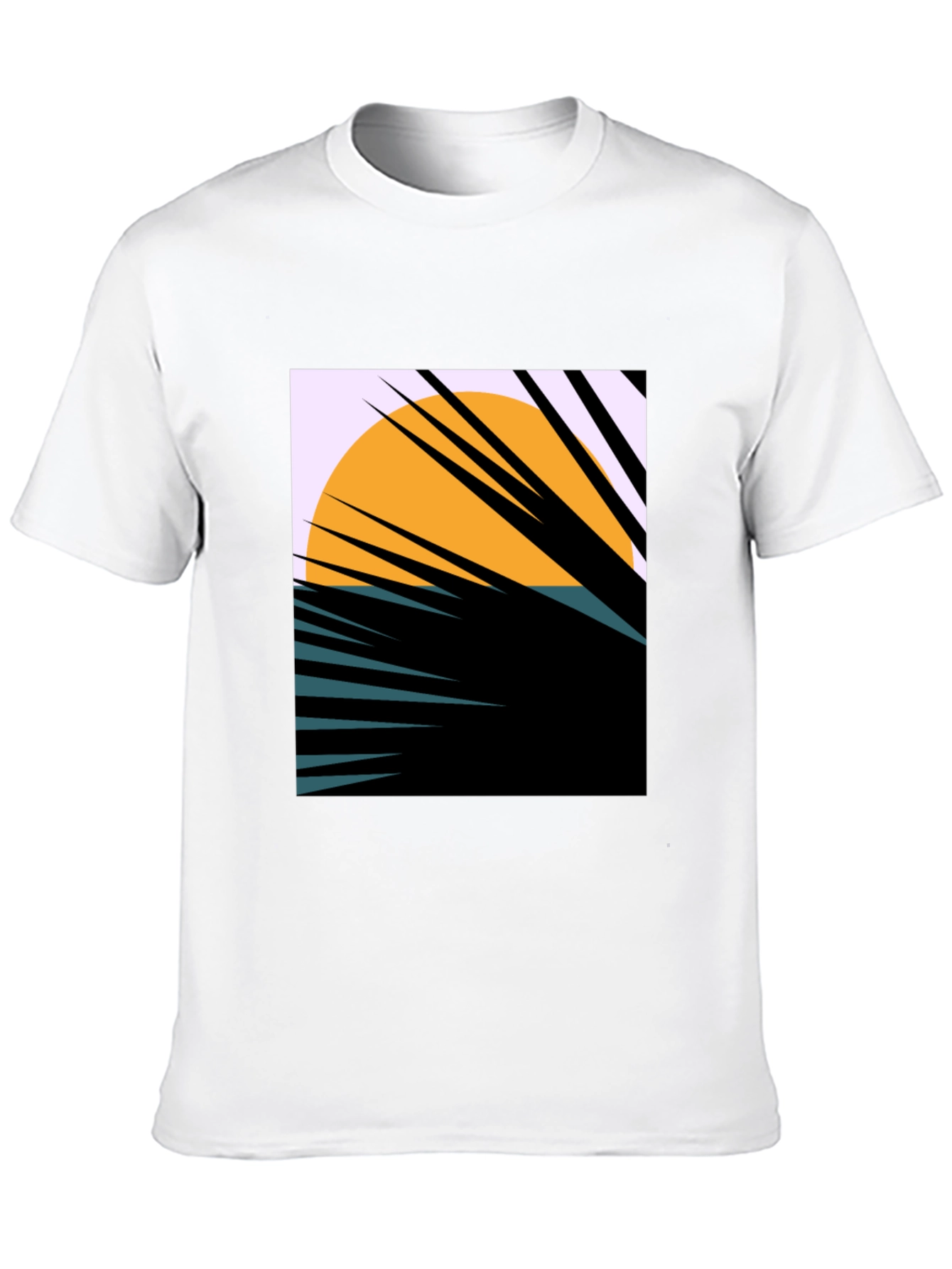 Sunset Palm Graphic Tee - Unique Abstract Design