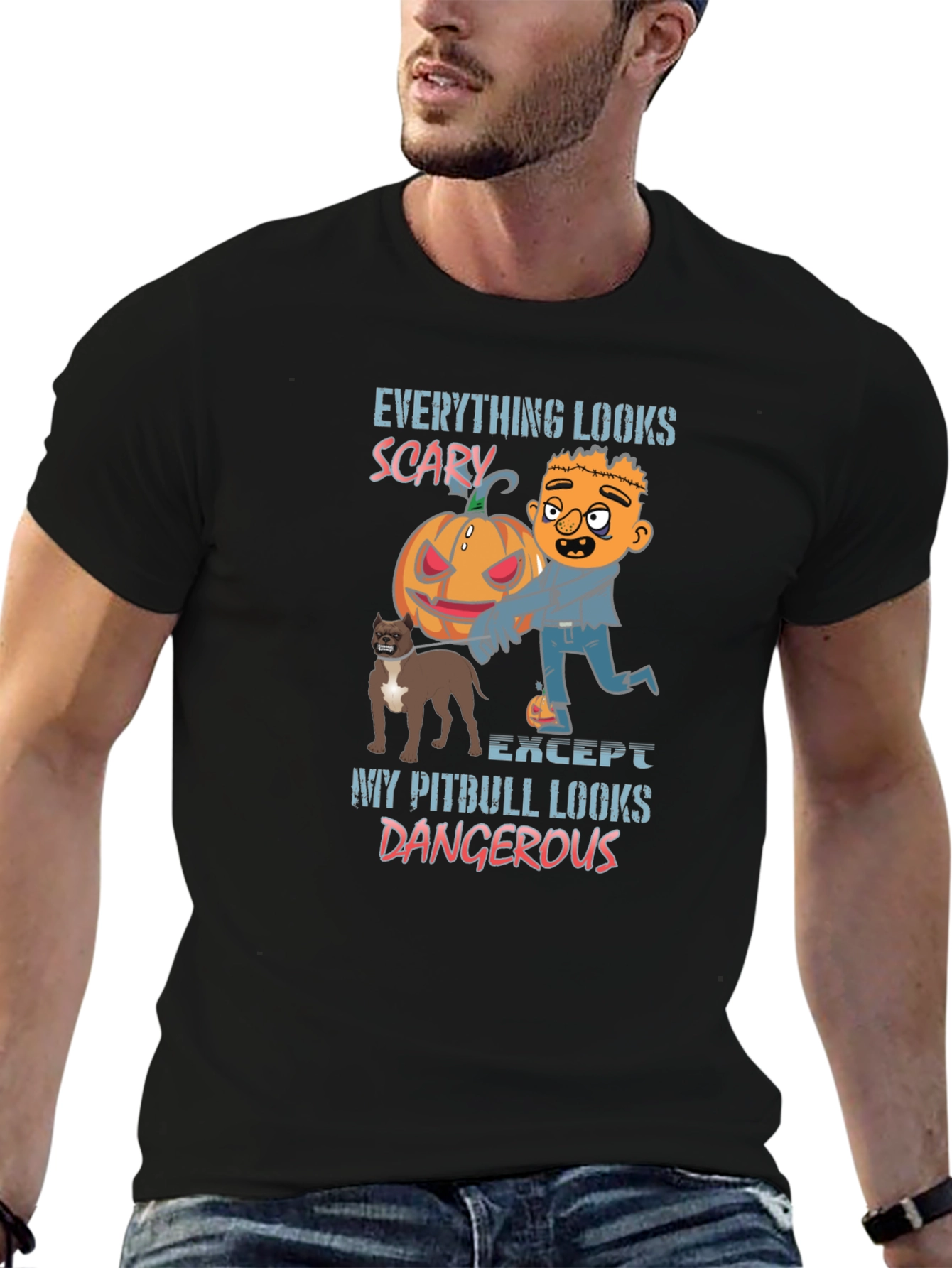 Scary Pitbull Halloween T-Shirt