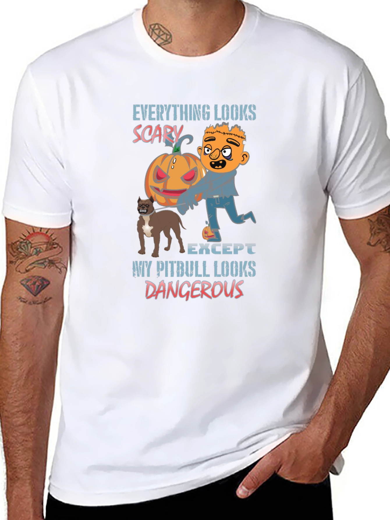 Scary Pitbull Halloween T-Shirt