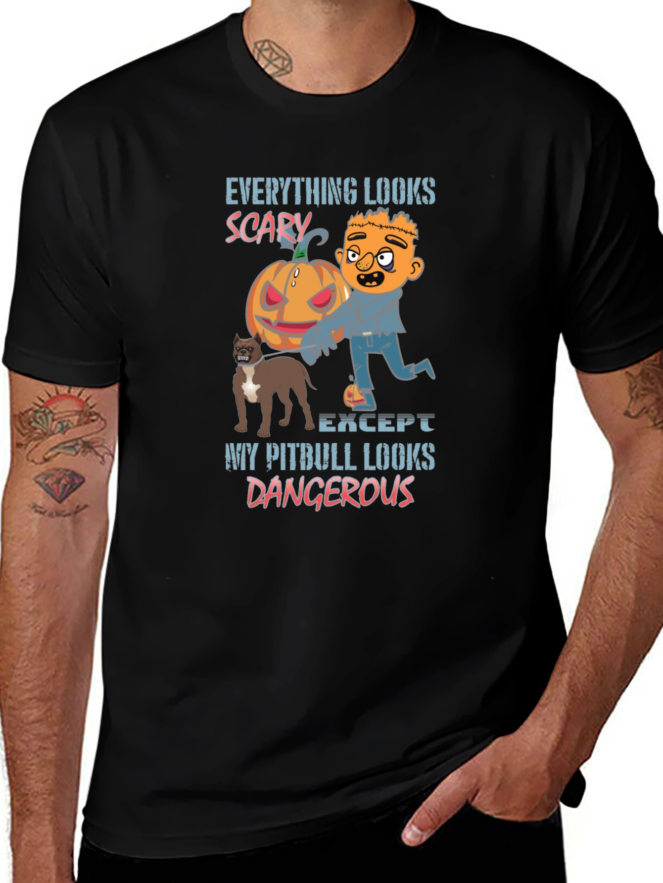 Scary Pitbull Halloween T-Shirt