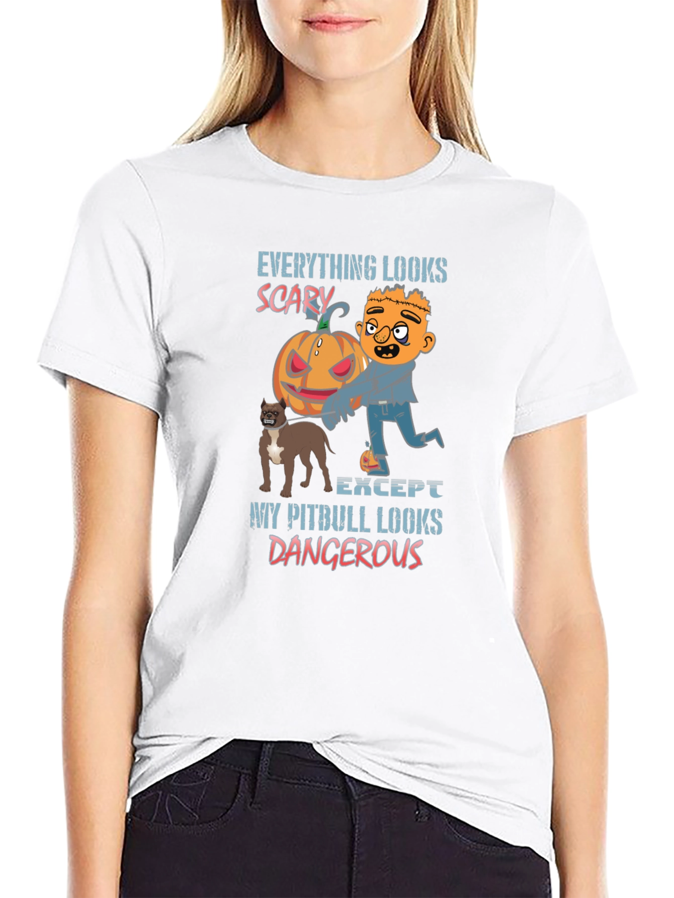 Scary Pitbull Halloween T-Shirt
