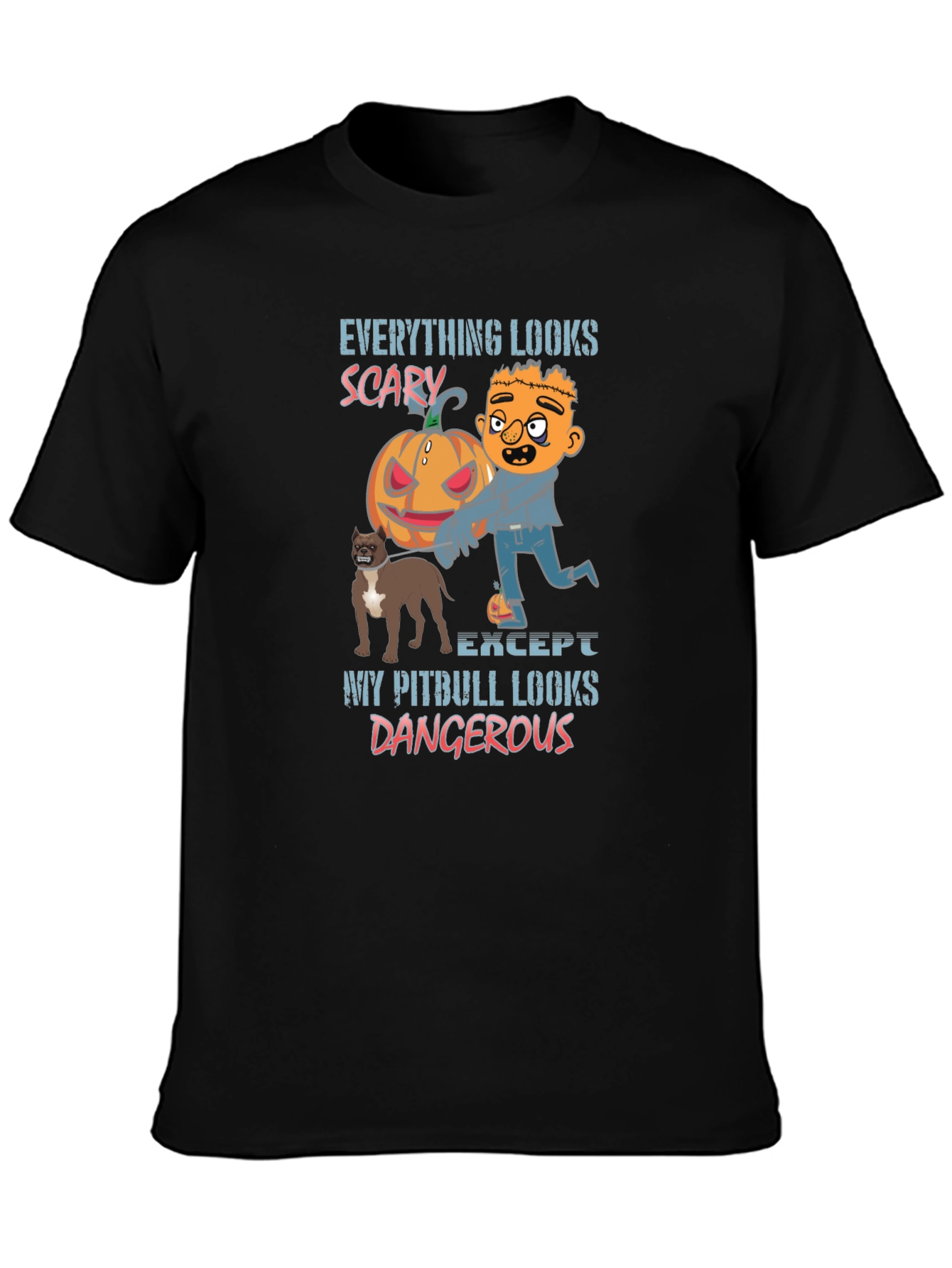Scary Pitbull Halloween T-Shirt