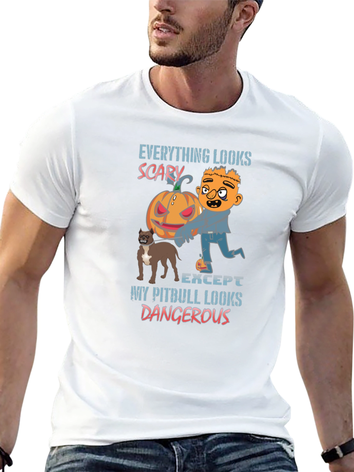 Scary Pitbull Halloween T-Shirt
