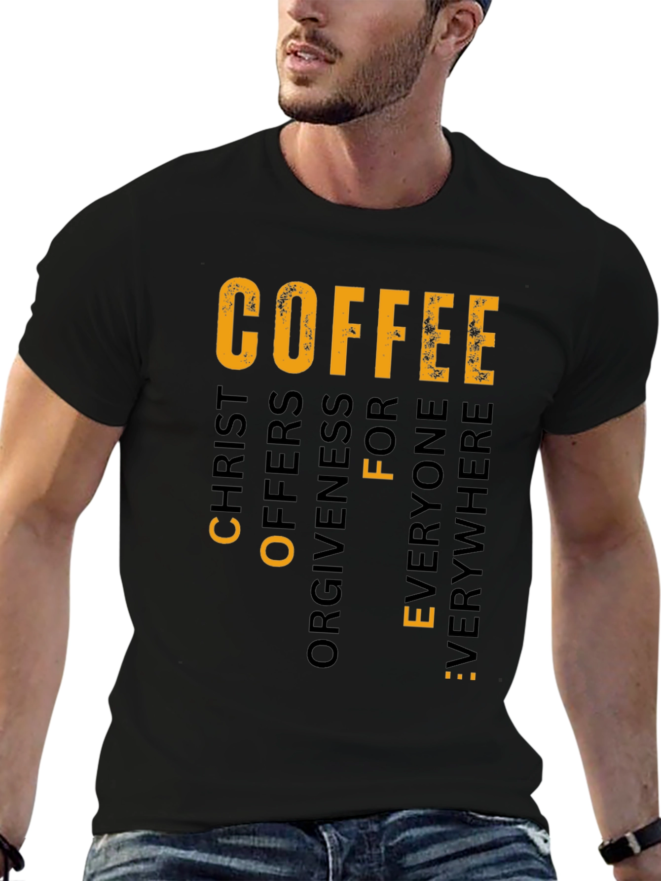 Coffee Christ Offers Forgiveness Graphic T-Shirt