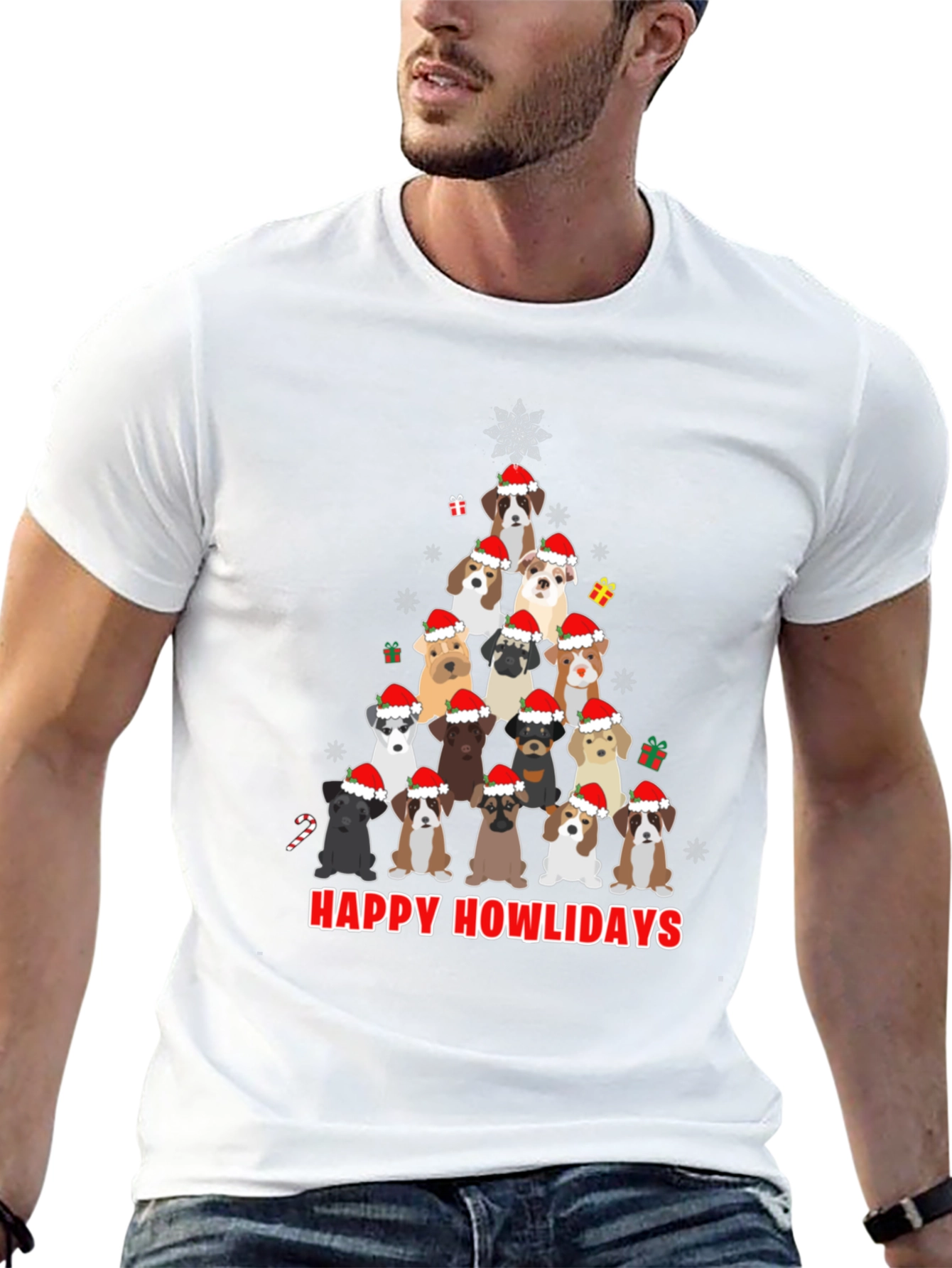 Happy Howlidays Dog Christmas Tree T-Shirt