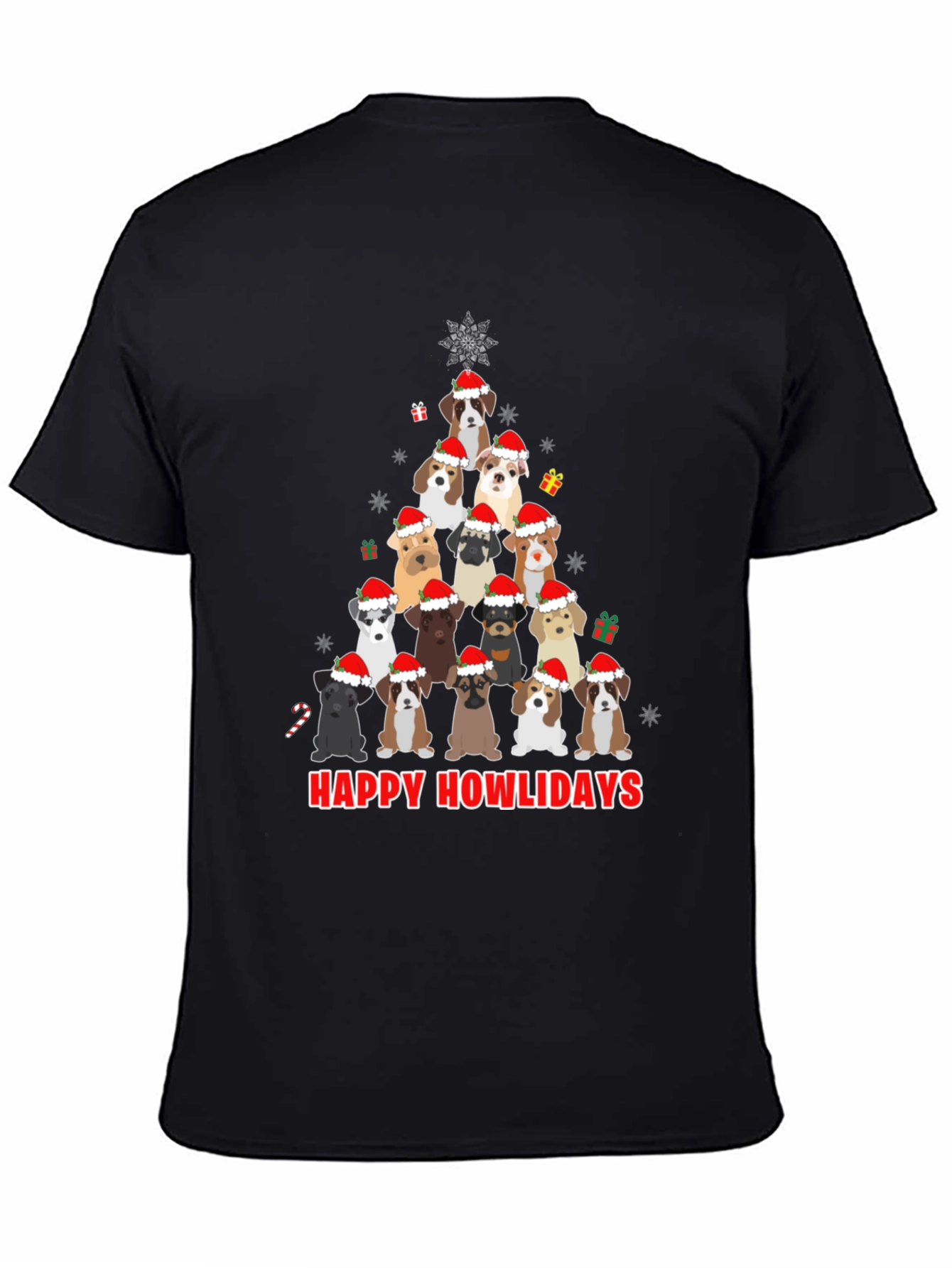 Happy Howlidays Dog Christmas Tree T-Shirt
