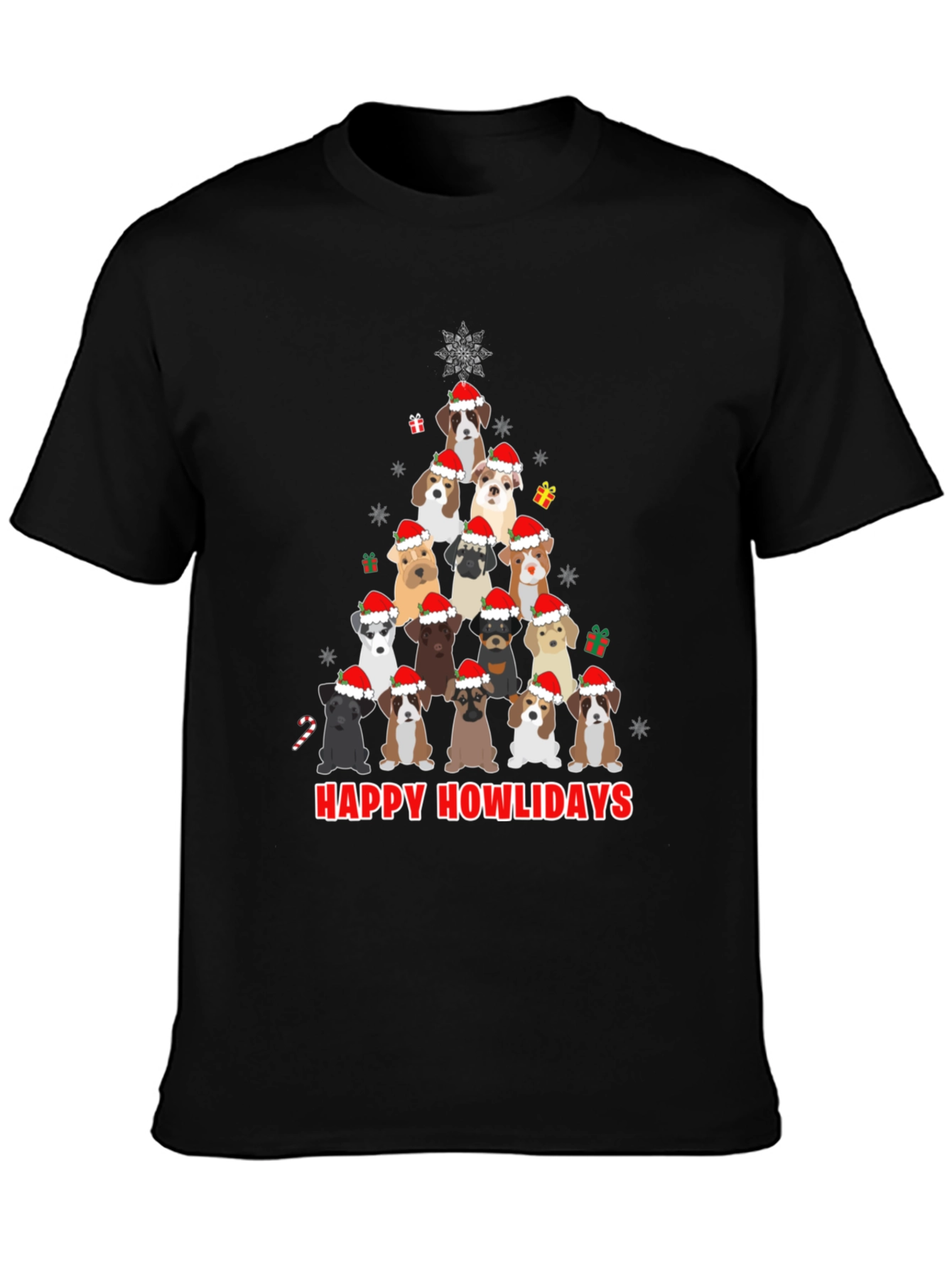 Happy Howlidays Dog Christmas Tree T-Shirt