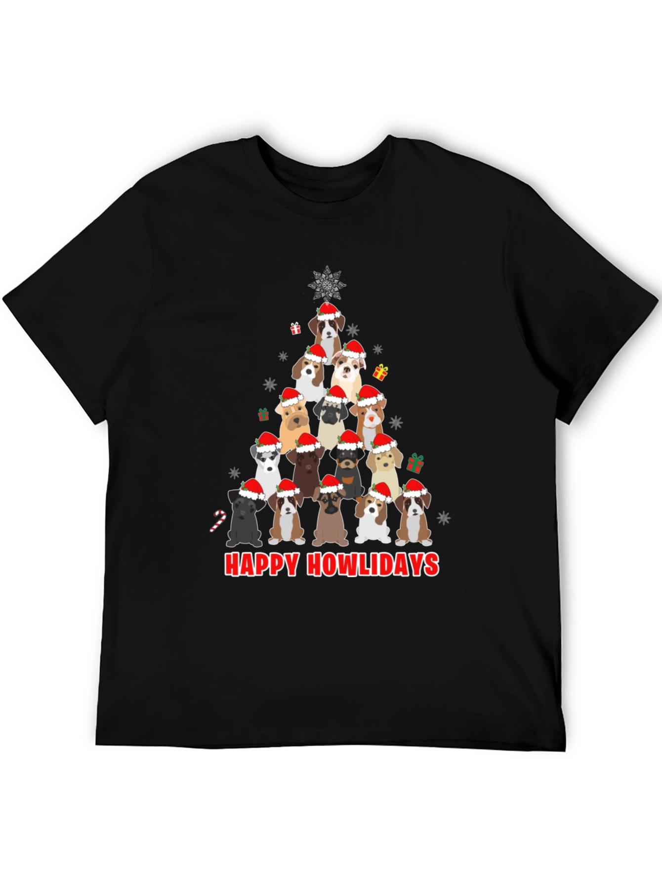 Happy Howlidays Dog Christmas Tree T-Shirt