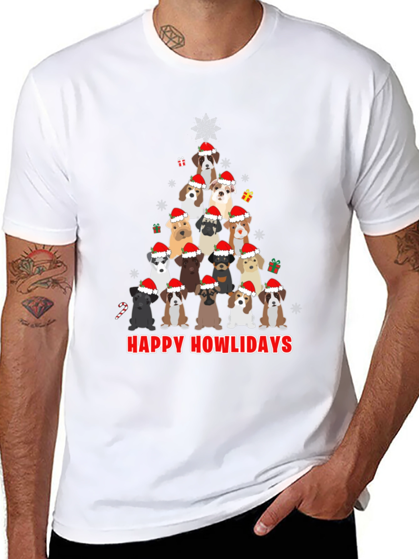 Happy Howlidays Dog Christmas Tree T-Shirt