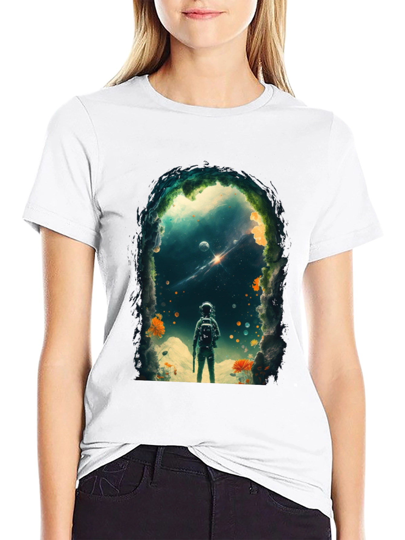 Astronaut Space Portal Graphic T-Shirt